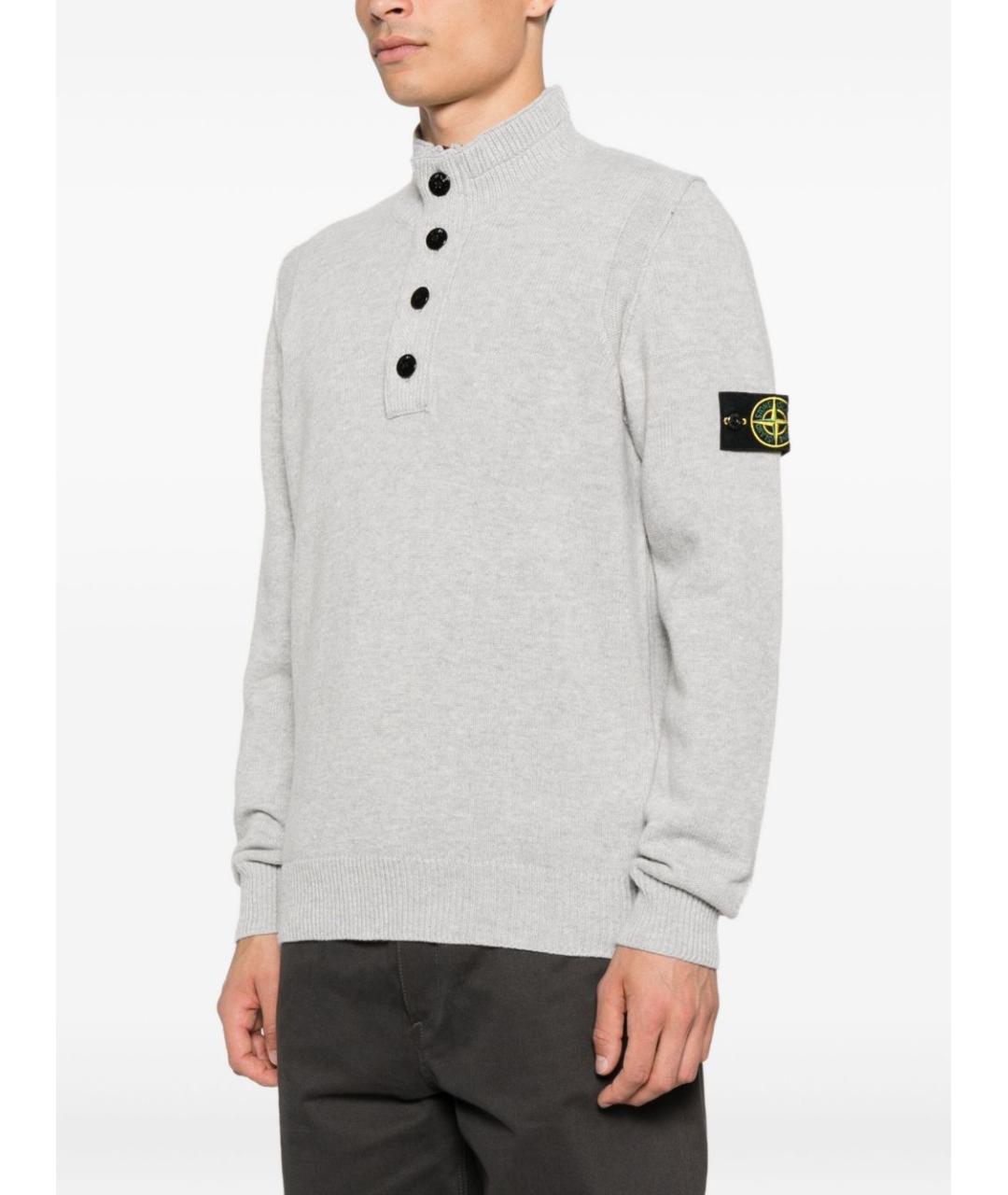 STONE ISLAND Серый шерстяной джемпер / свитер, фото 3