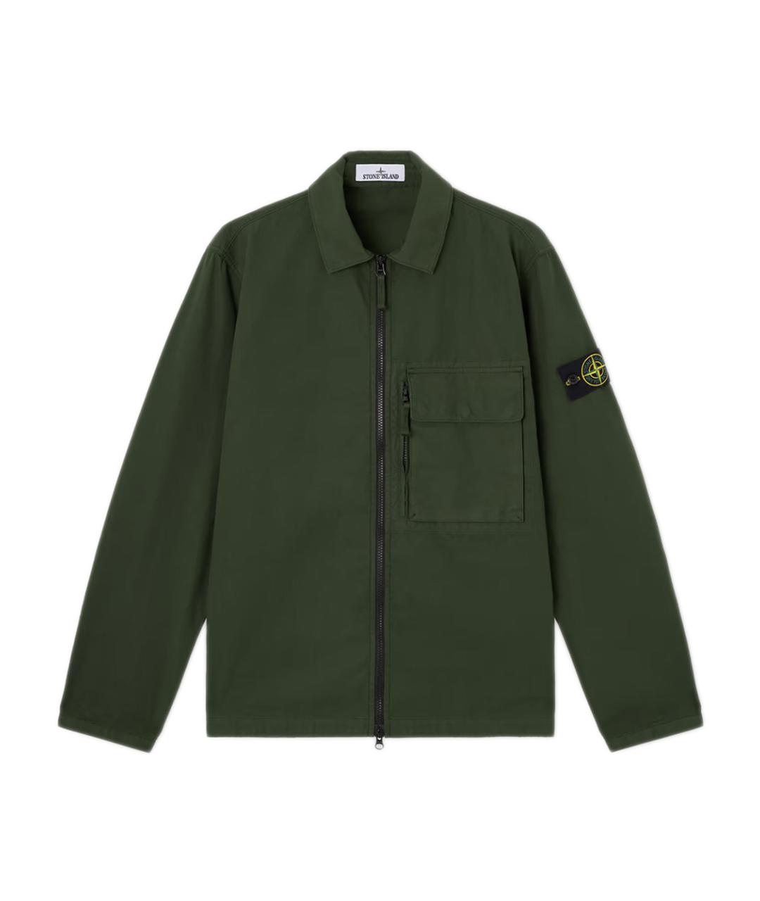STONE ISLAND Зеленая хлопковая куртка, фото 1