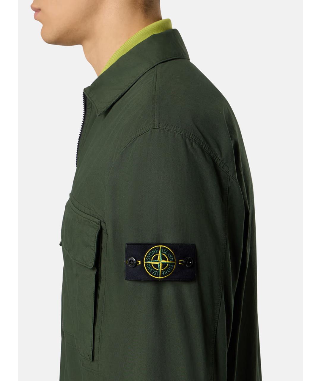 STONE ISLAND Зеленая хлопковая куртка, фото 3