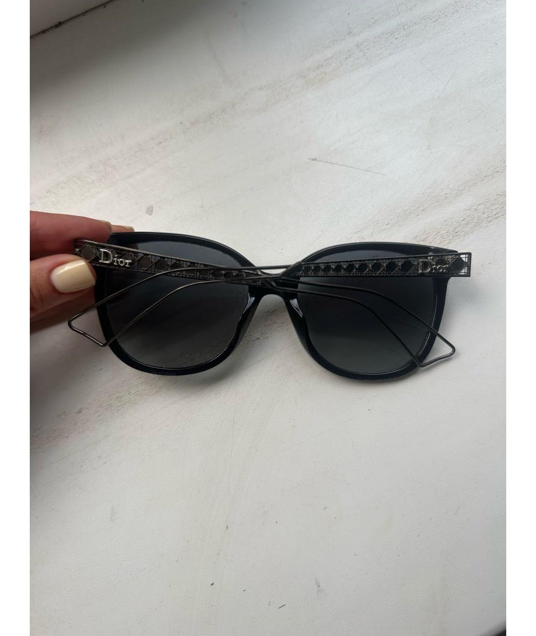CHRISTIAN DIOR Черные пластиковые солнцезащитные очки, фото 3