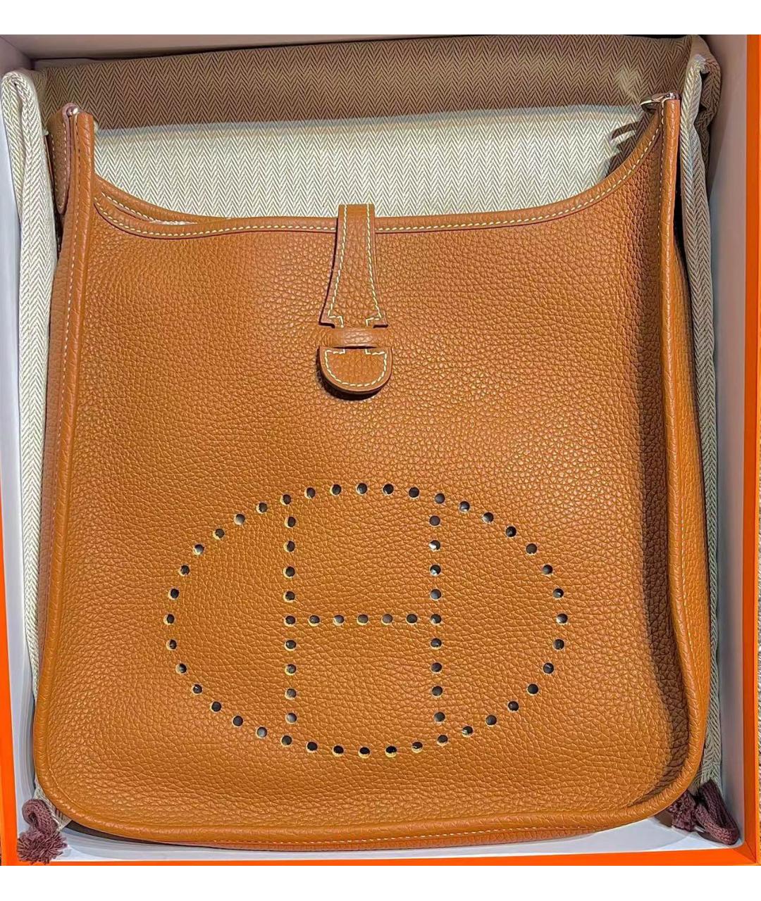 HERMES Коричневая кожаная сумка через плечо, фото 2