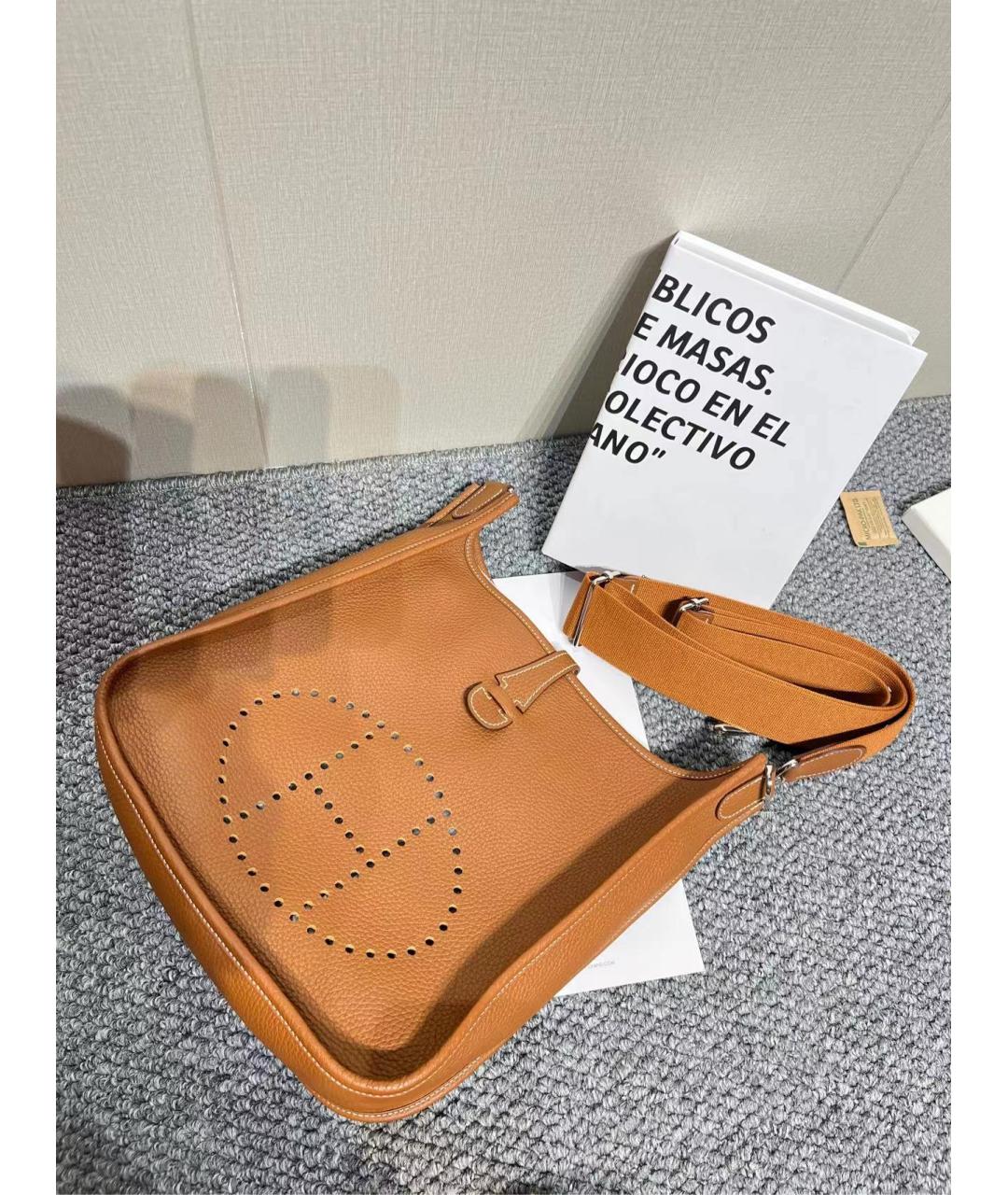 HERMES Коричневая кожаная сумка через плечо, фото 4