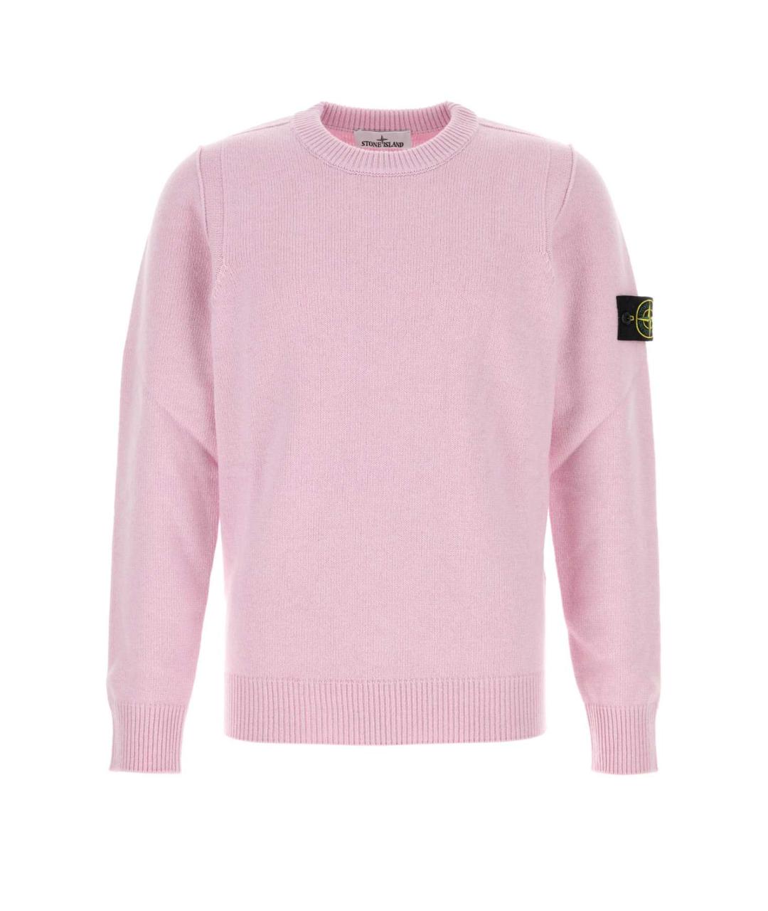 STONE ISLAND Розовый шерстяной джемпер / свитер, фото 1
