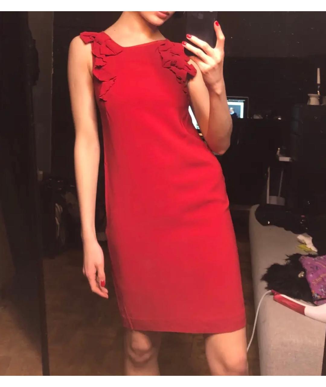 VALENTINO Красное вискозное вечернее платье, фото 7