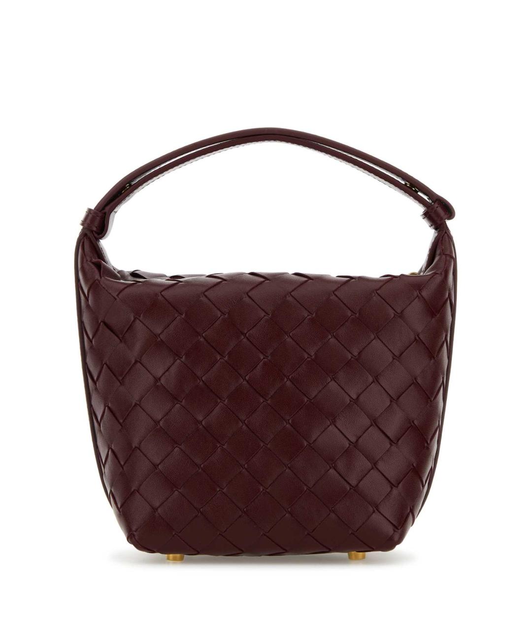BOTTEGA VENETA Бордовая кожаная сумка с короткими ручками, фото 3