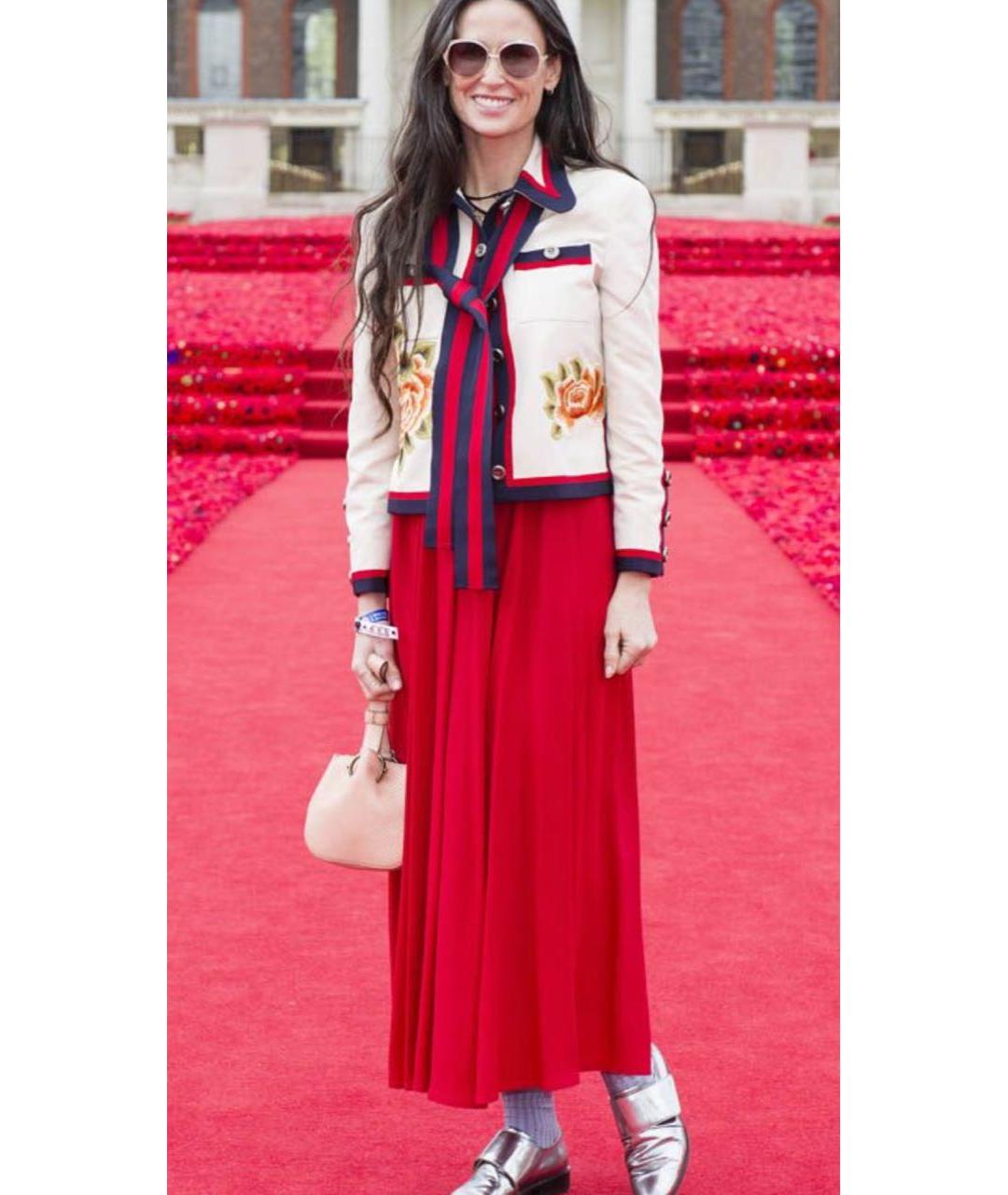 GUCCI Бежевый хлопковый костюм с юбками, фото 4
