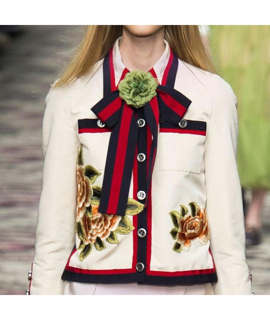 GUCCI Бежевый хлопковый костюм с юбками, фото 2