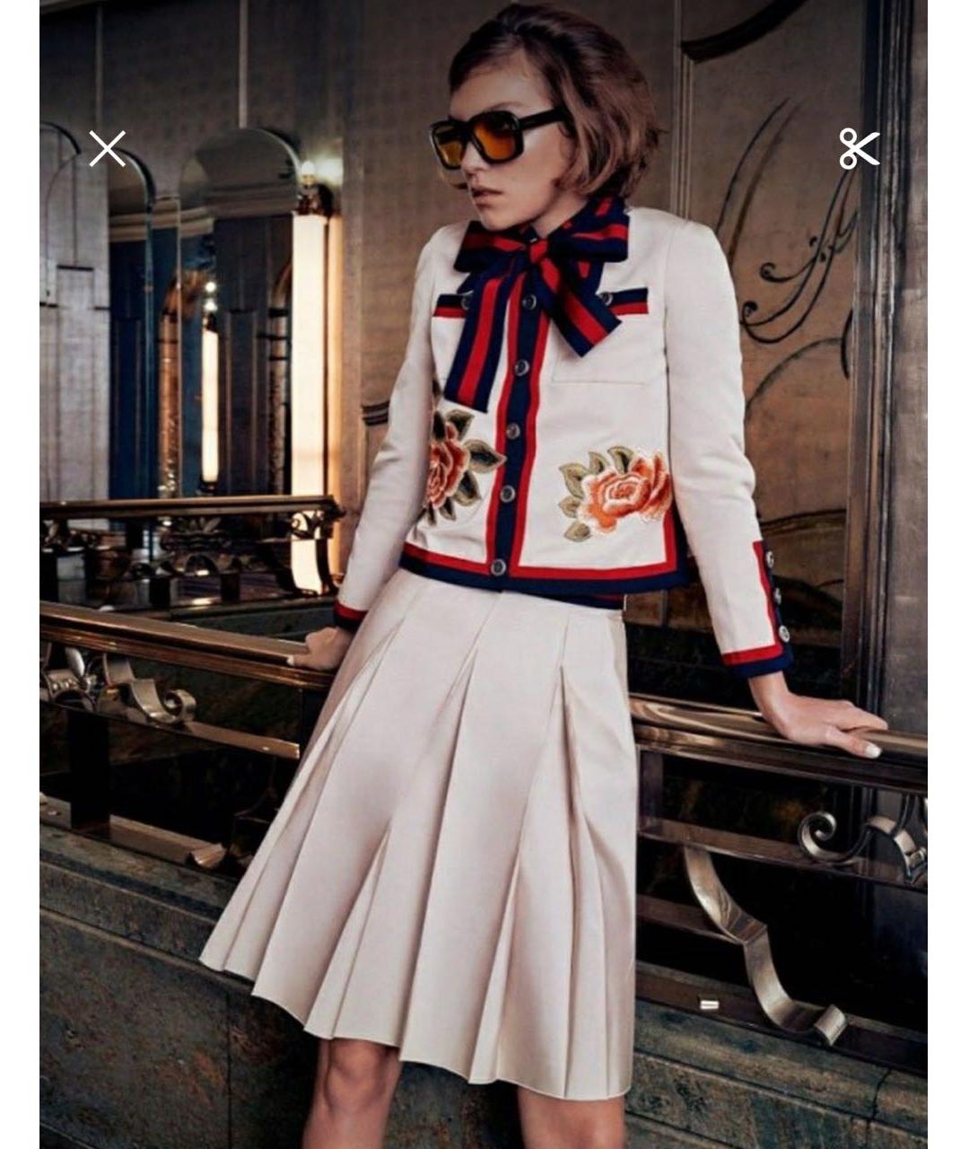 GUCCI Бежевый хлопковый костюм с юбками, фото 6