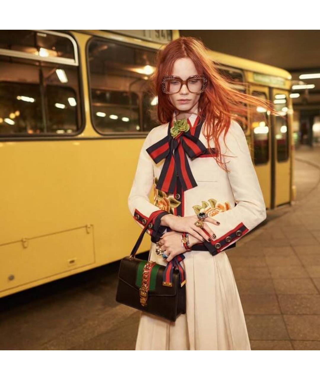 GUCCI Бежевый хлопковый костюм с юбками, фото 8