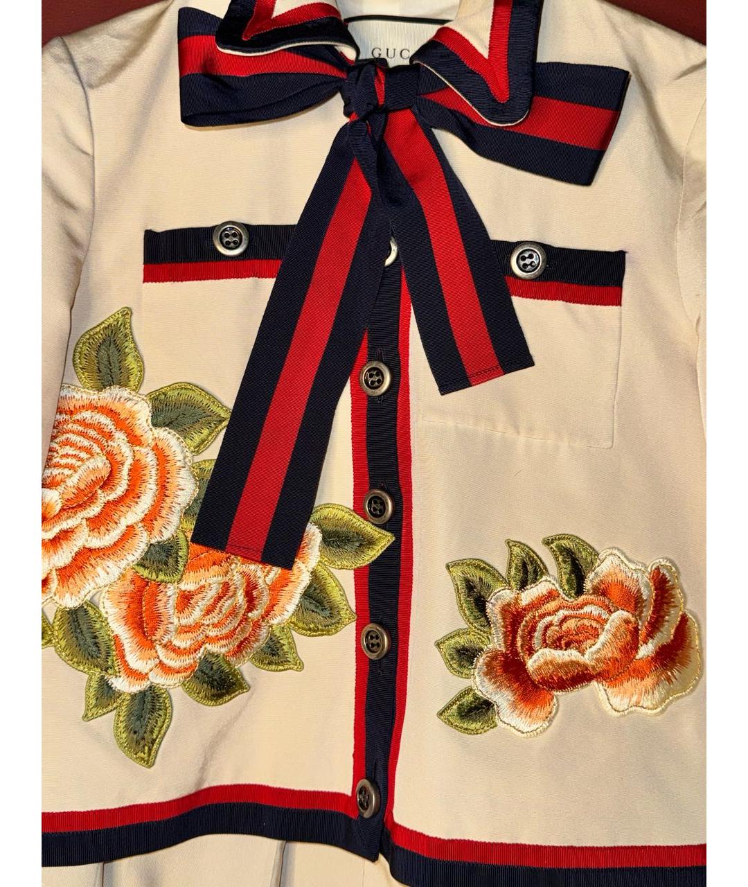 GUCCI Бежевый хлопковый костюм с юбками, фото 5