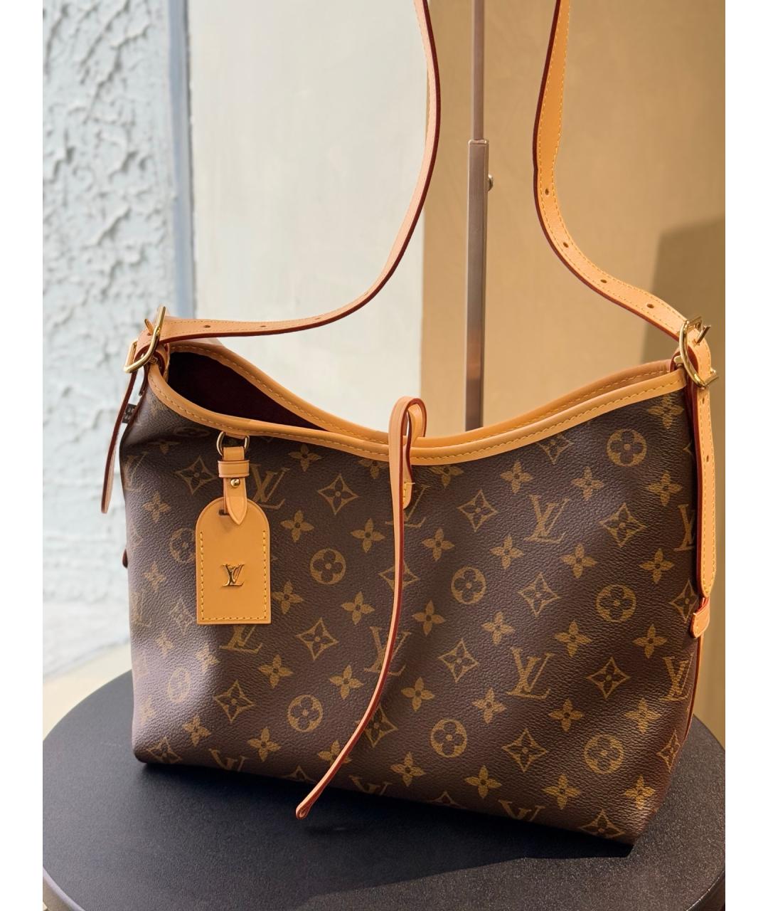 LOUIS VUITTON Коричневая кожаная сумка тоут, фото 2