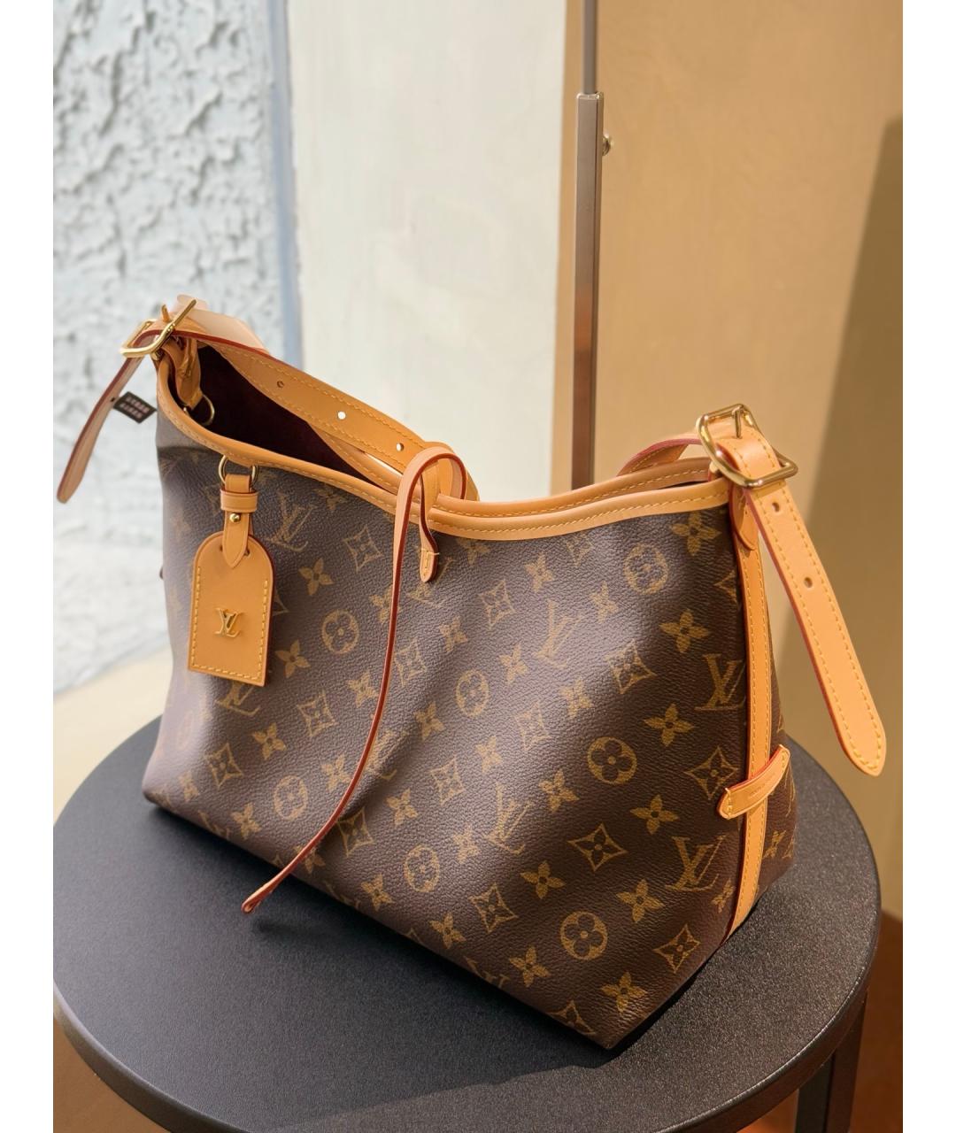 LOUIS VUITTON Коричневая кожаная сумка тоут, фото 3