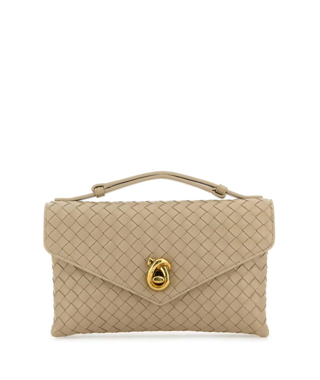 BOTTEGA VENETA Бежевая кожаная сумка с короткими ручками, фото 1