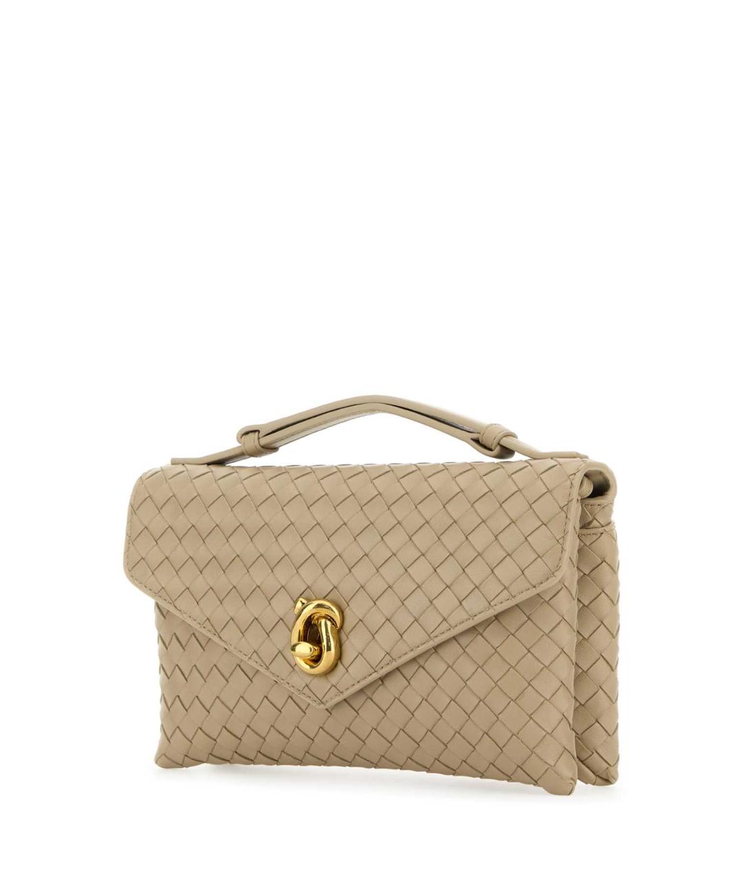 BOTTEGA VENETA Бежевая кожаная сумка с короткими ручками, фото 2