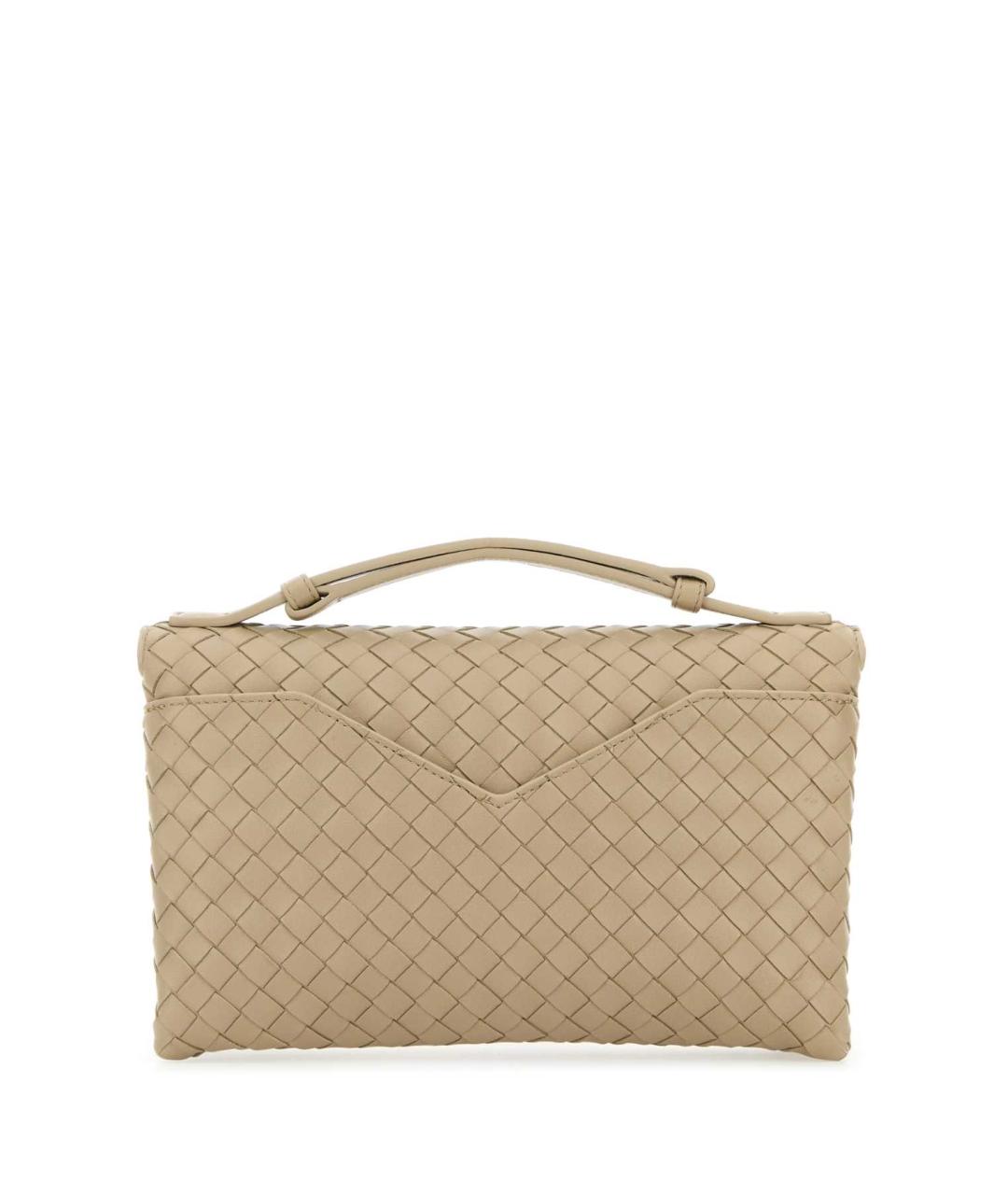 BOTTEGA VENETA Бежевая кожаная сумка с короткими ручками, фото 3