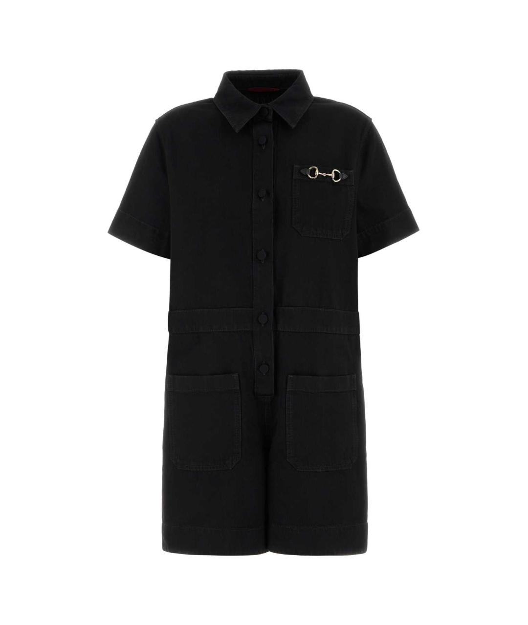 GUCCI Черное хлопковое повседневное платье, фото 1