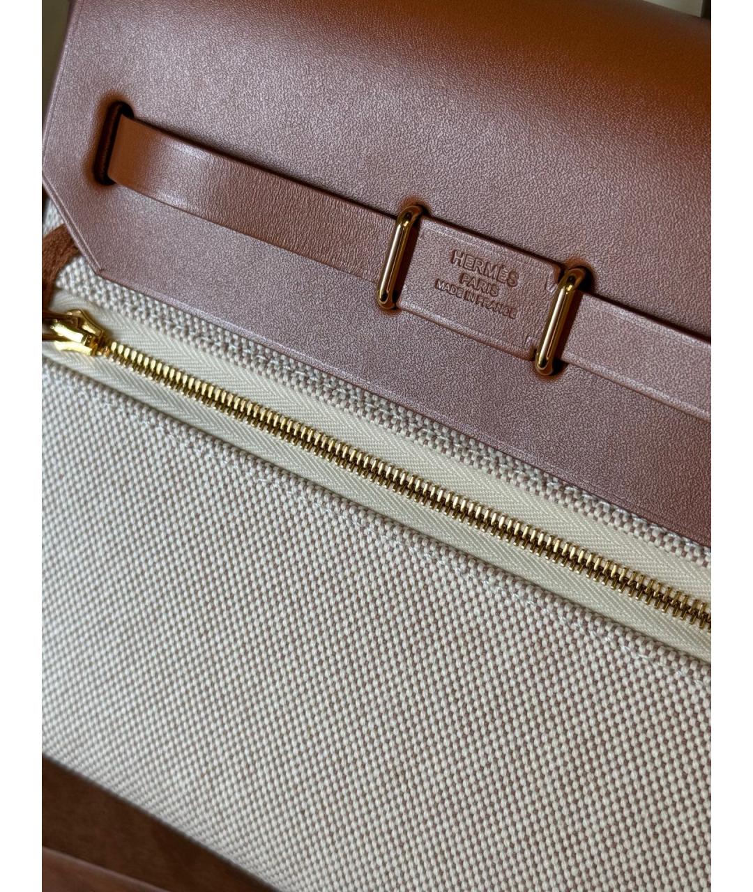 HERMES Коричневая тканевая сумка через плечо, фото 6
