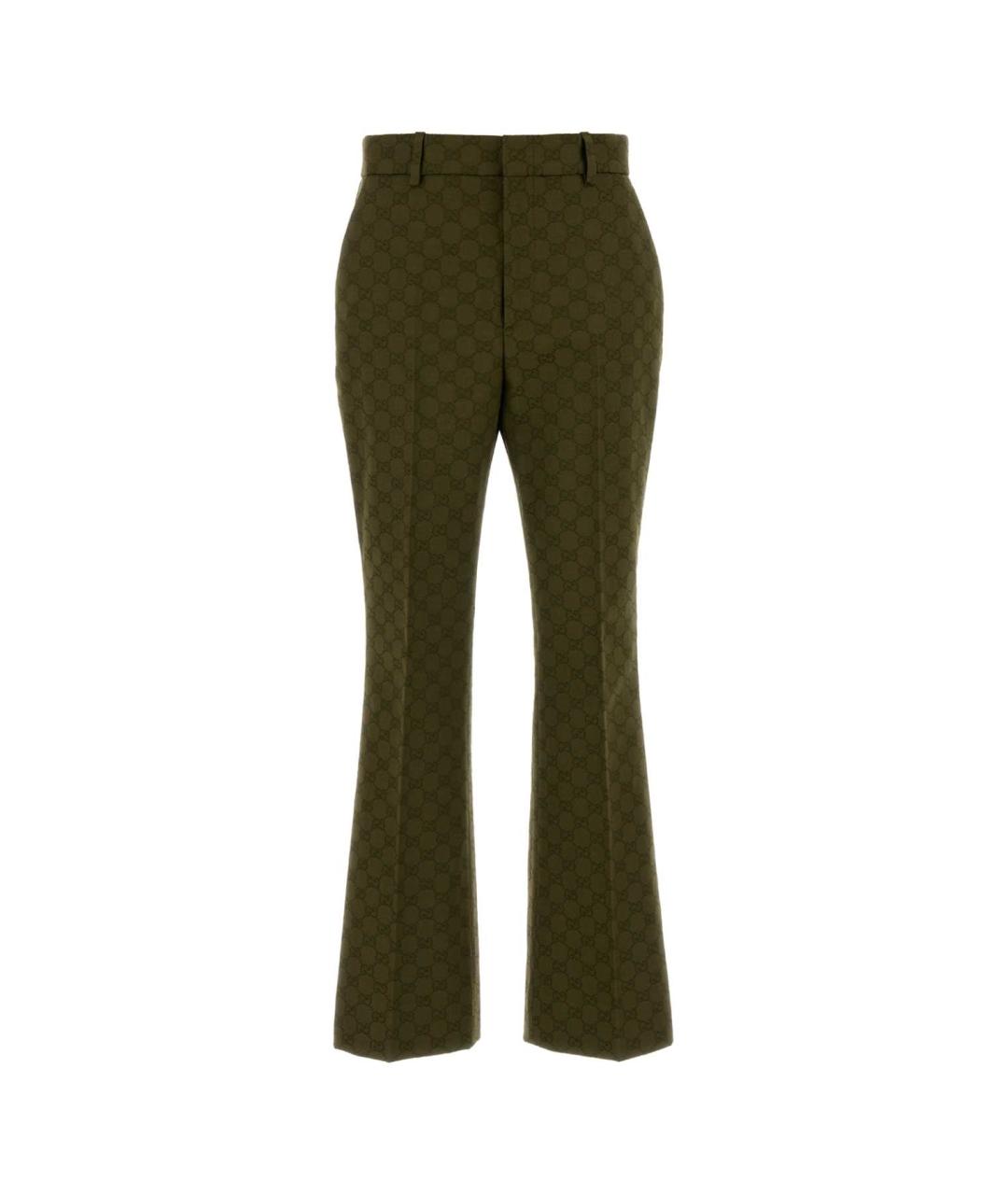 GUCCI Зеленые прямые брюки, фото 1