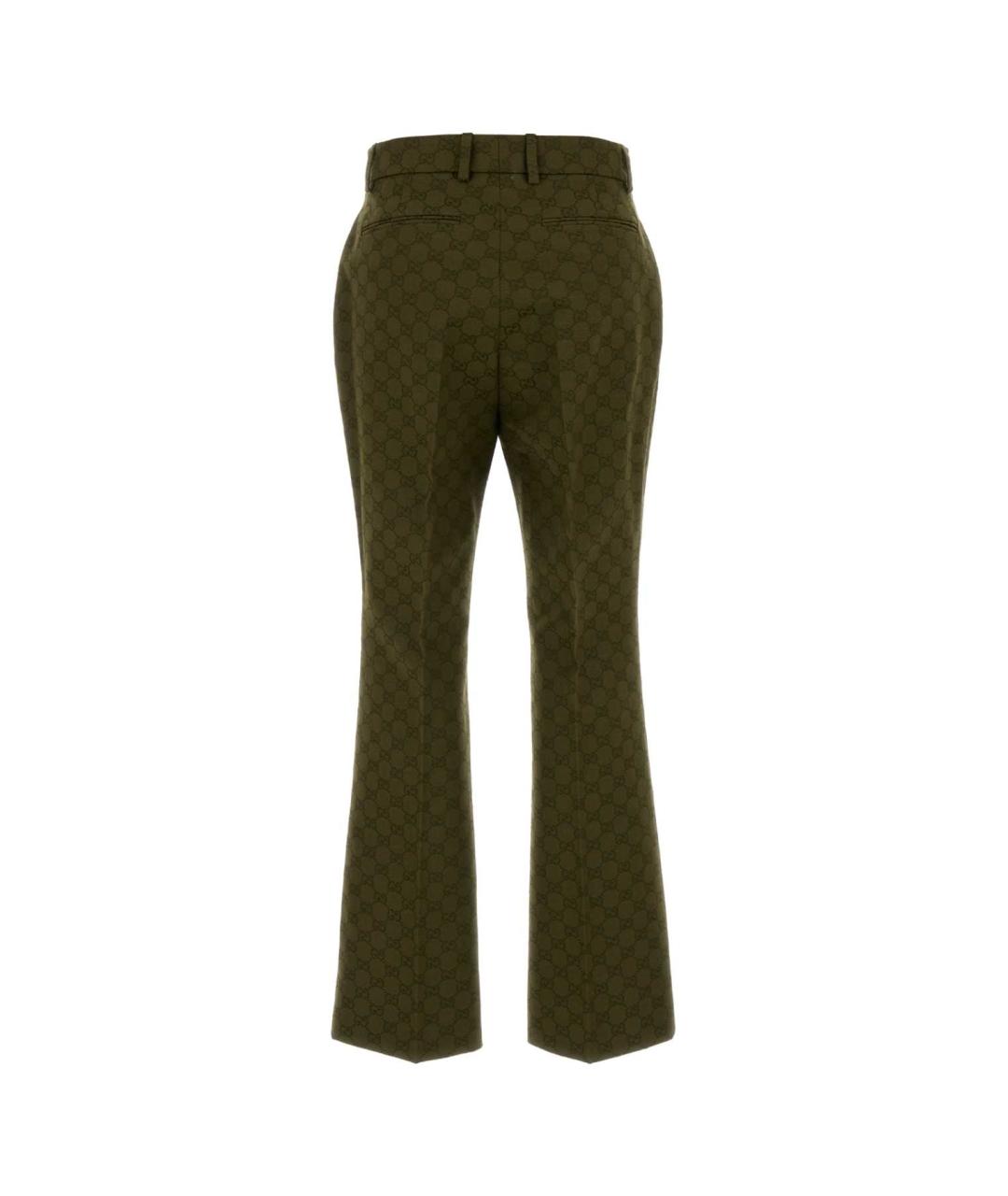 GUCCI Зеленые прямые брюки, фото 2