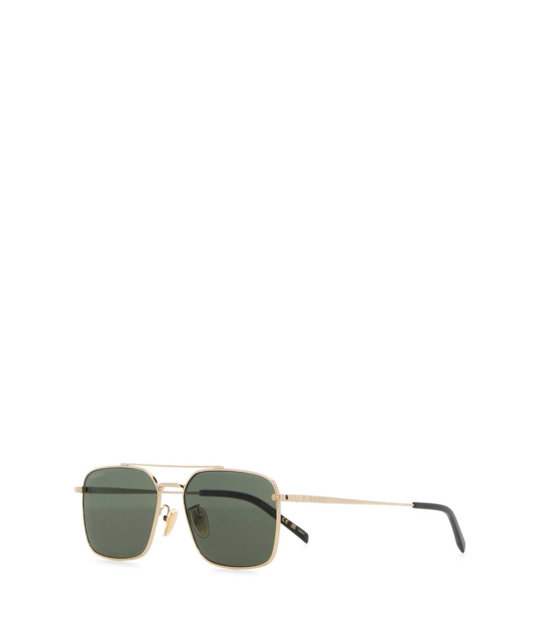 GUCCI Золотые металлические солнцезащитные очки, фото 1