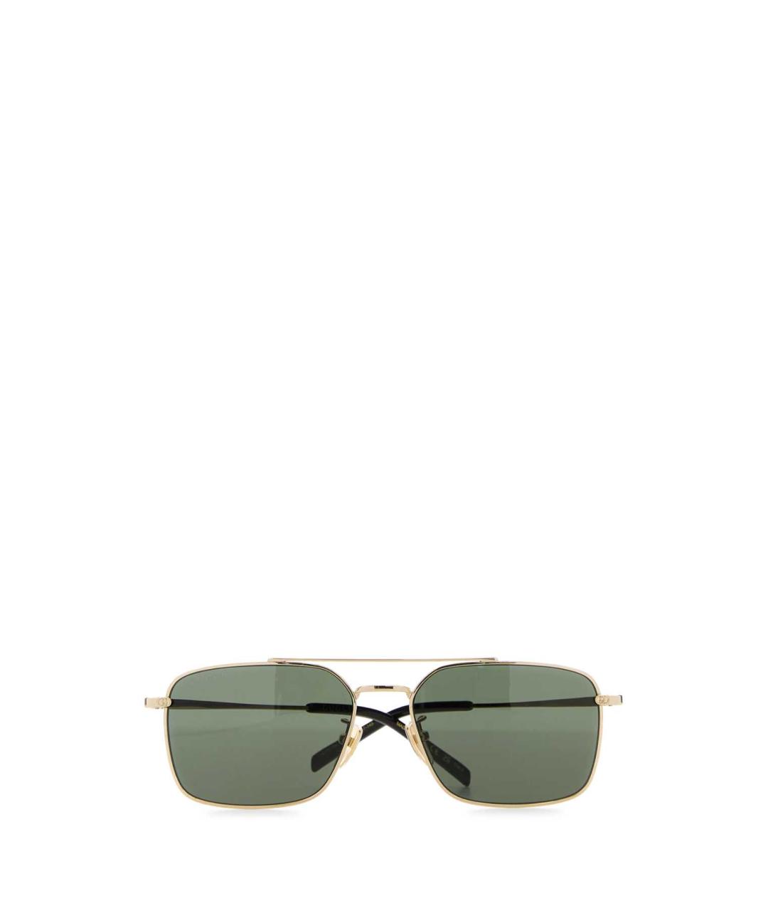 GUCCI Золотые металлические солнцезащитные очки, фото 2
