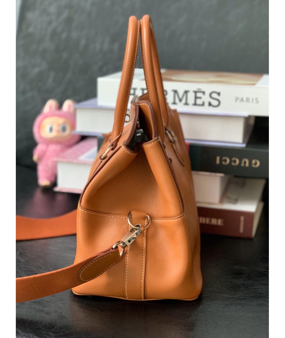 HERMES Коричневая кожаная сумка тоут, фото 3