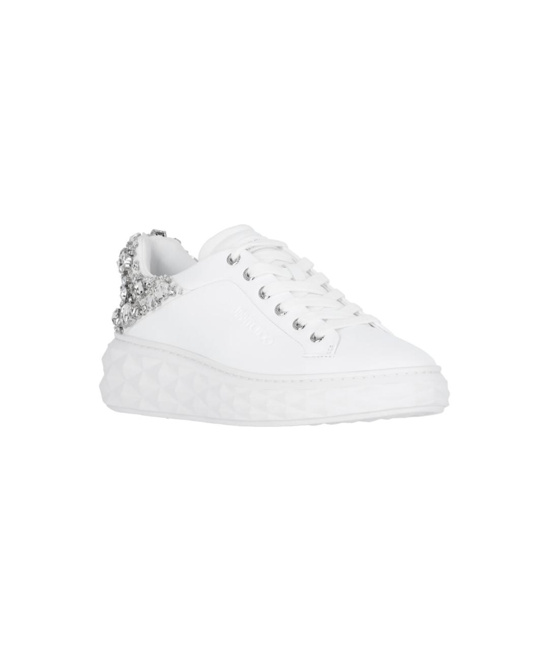 JIMMY CHOO Белые кожаные кеды, фото 2