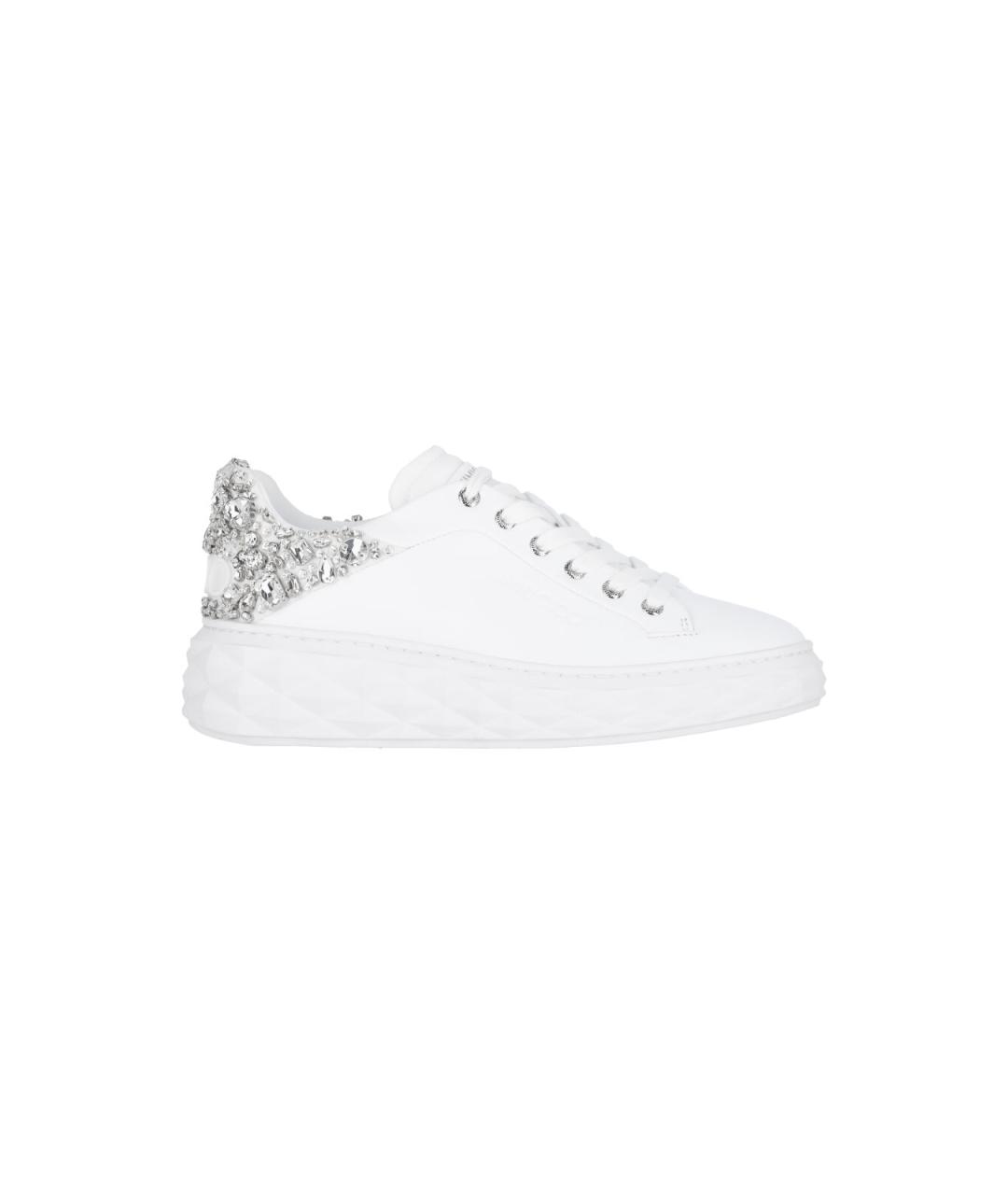 JIMMY CHOO Белые кожаные кеды, фото 1