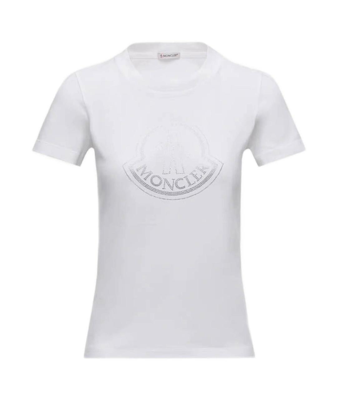 MONCLER Белая хлопковая футболка, фото 1