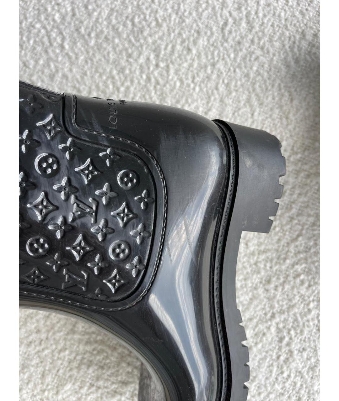 LOUIS VUITTON Черные резиновые сапоги, фото 6