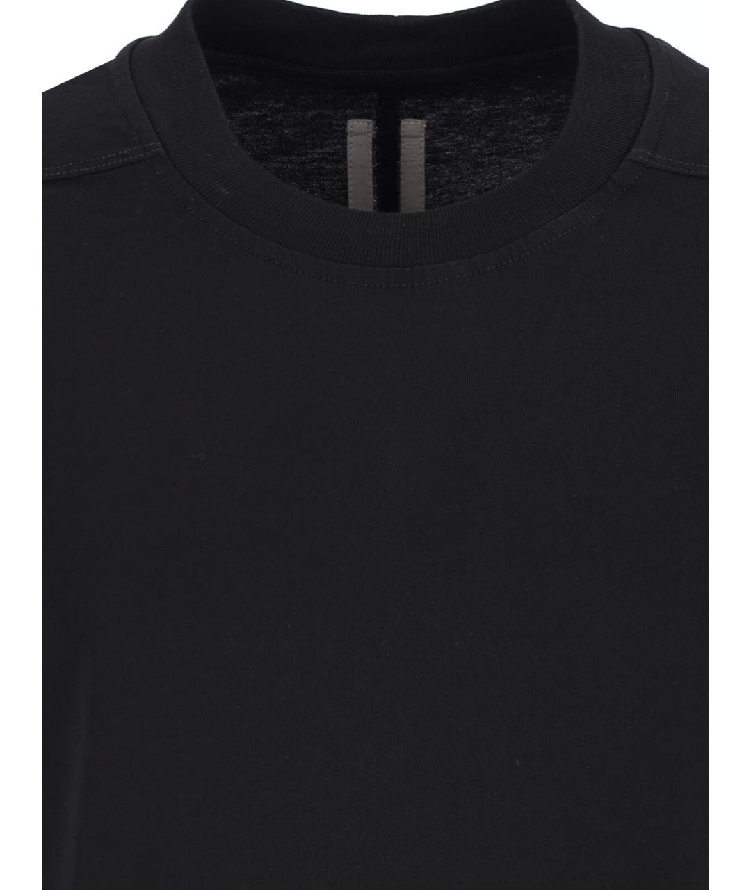 RICK OWENS Черная хлопковая футболка, фото 3
