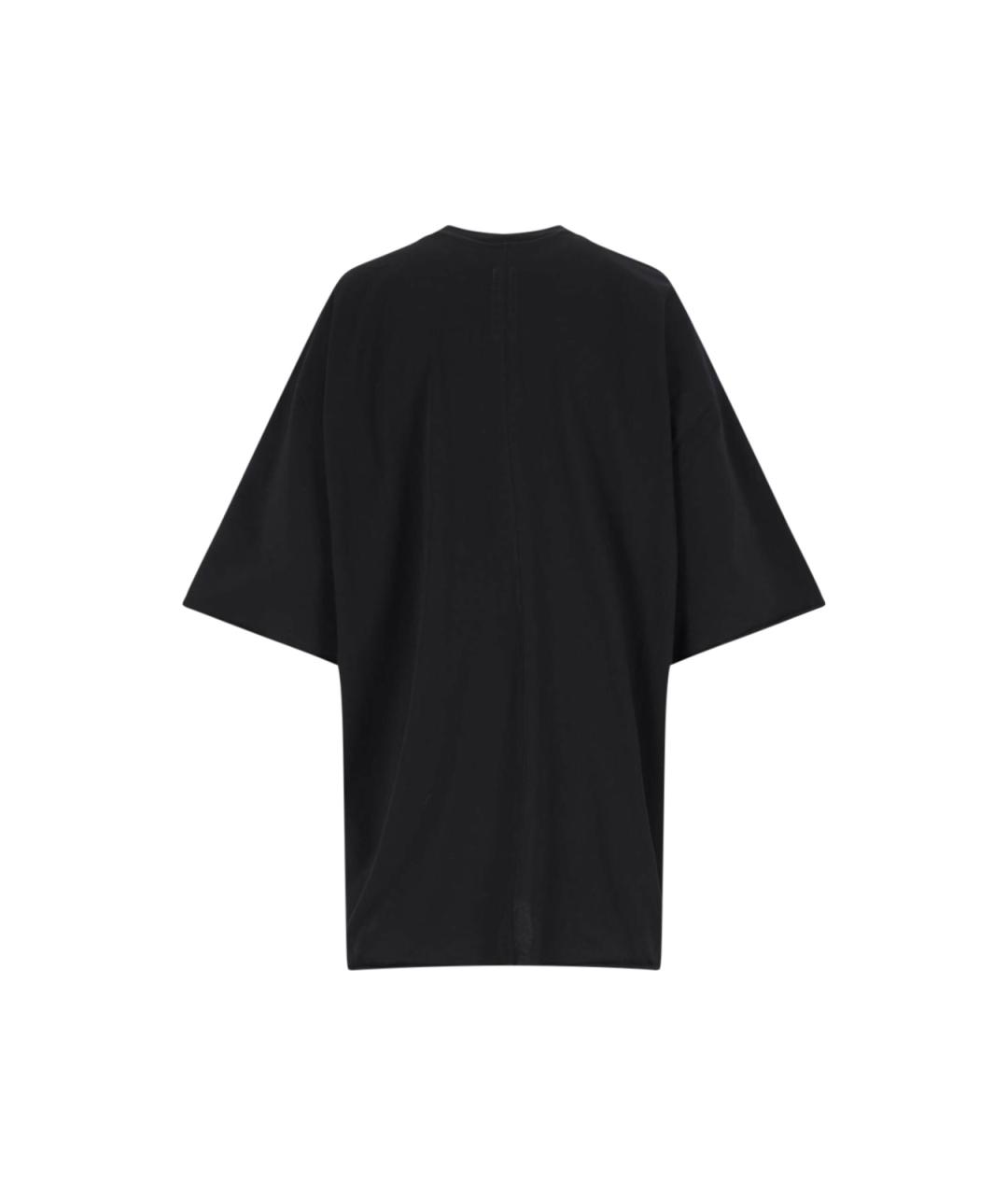 RICK OWENS Черная хлопковая футболка, фото 2