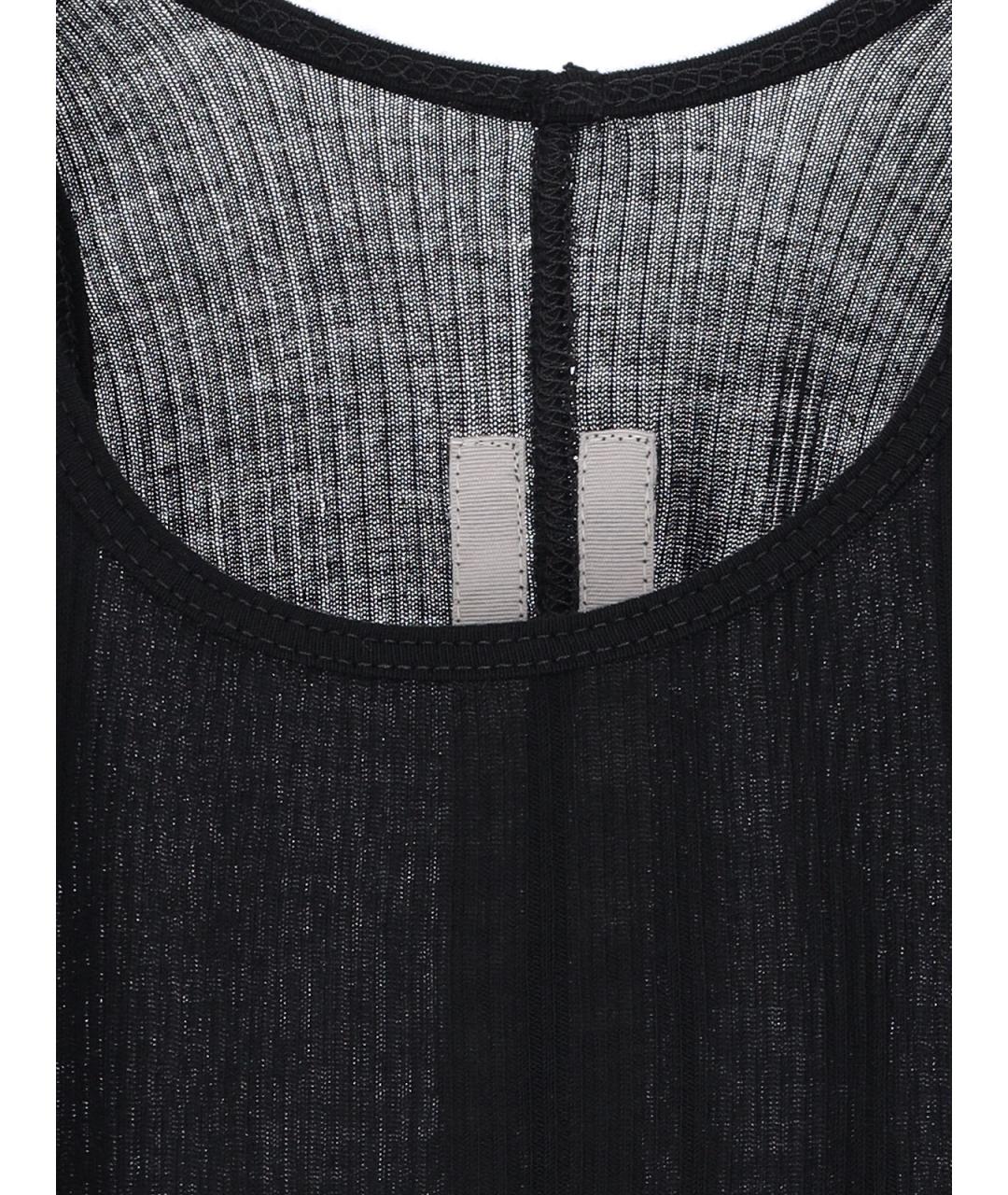 RICK OWENS Черная вискозная майка, фото 3