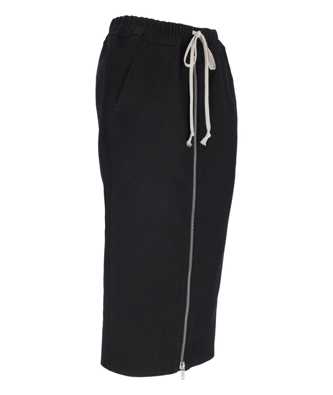 RICK OWENS Черная шерстяная юбка миди, фото 3