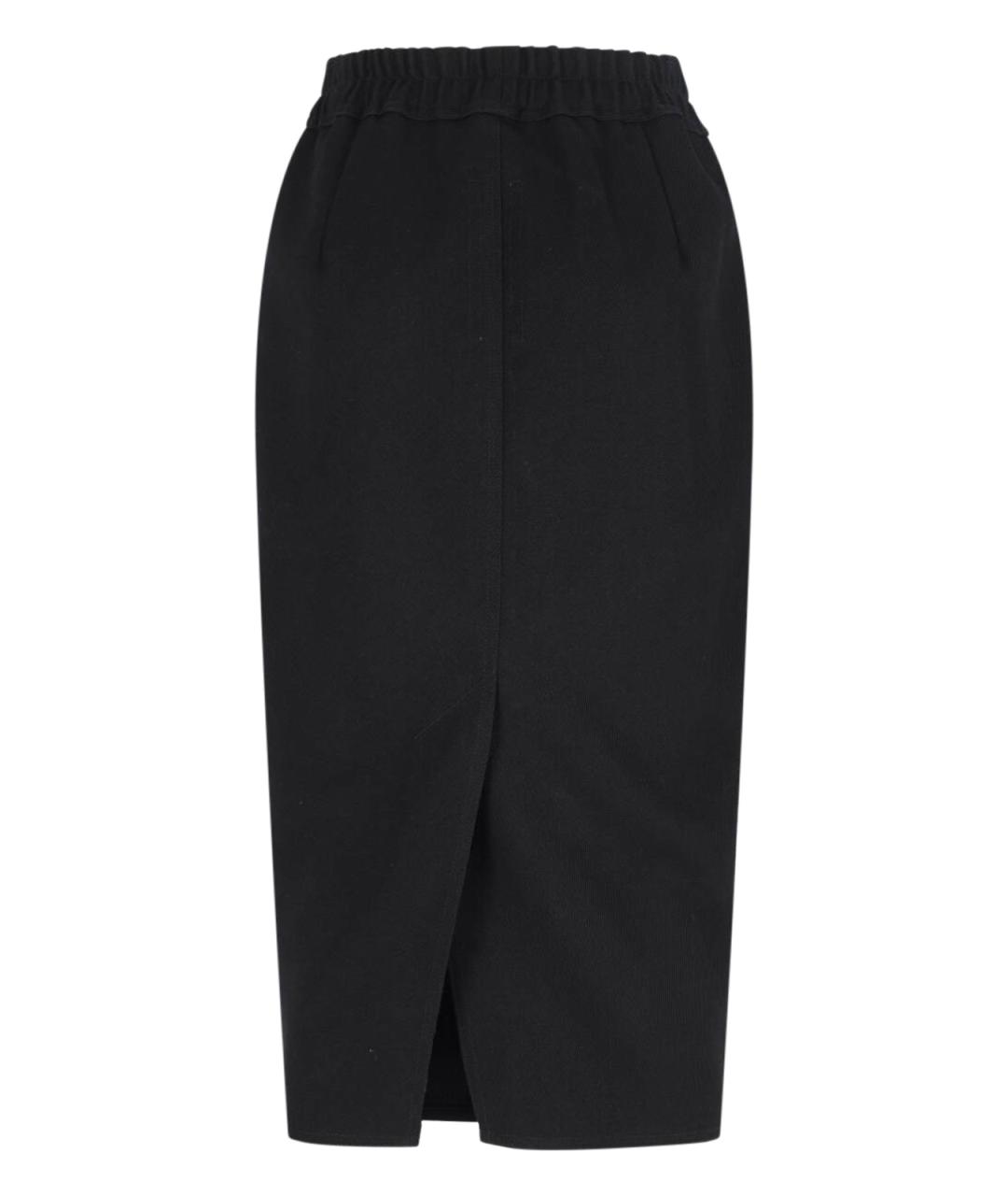 RICK OWENS Черная шерстяная юбка миди, фото 2