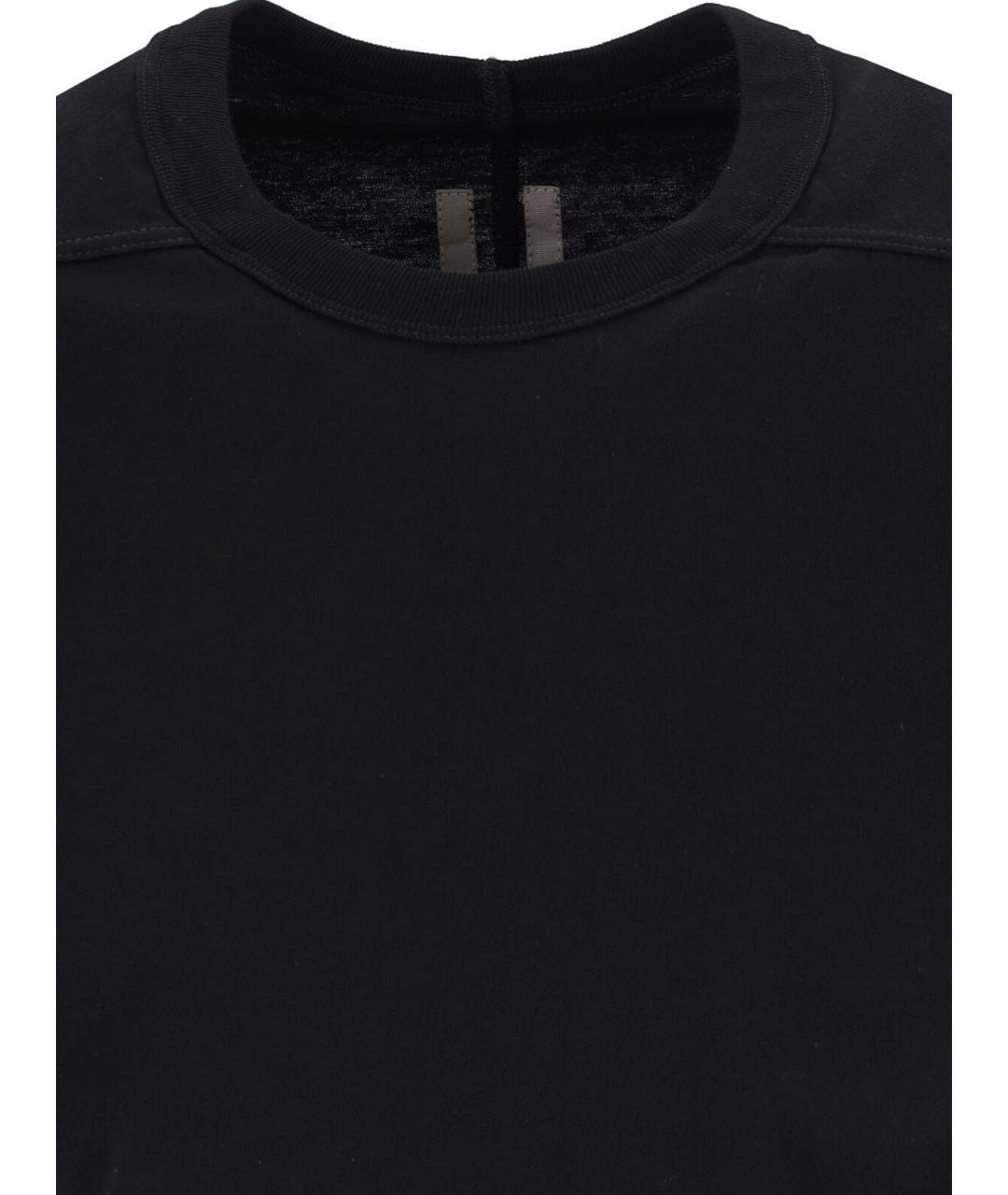 RICK OWENS Черная хлопковая футболка, фото 3
