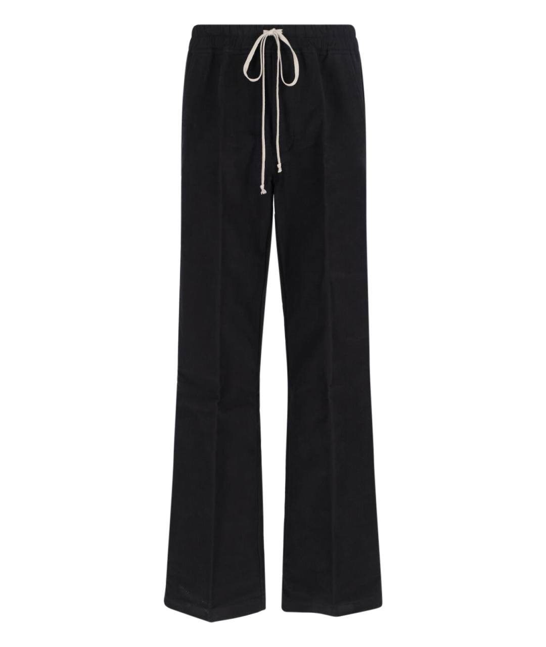 RICK OWENS Черные хлопковые повседневные брюки, фото 1