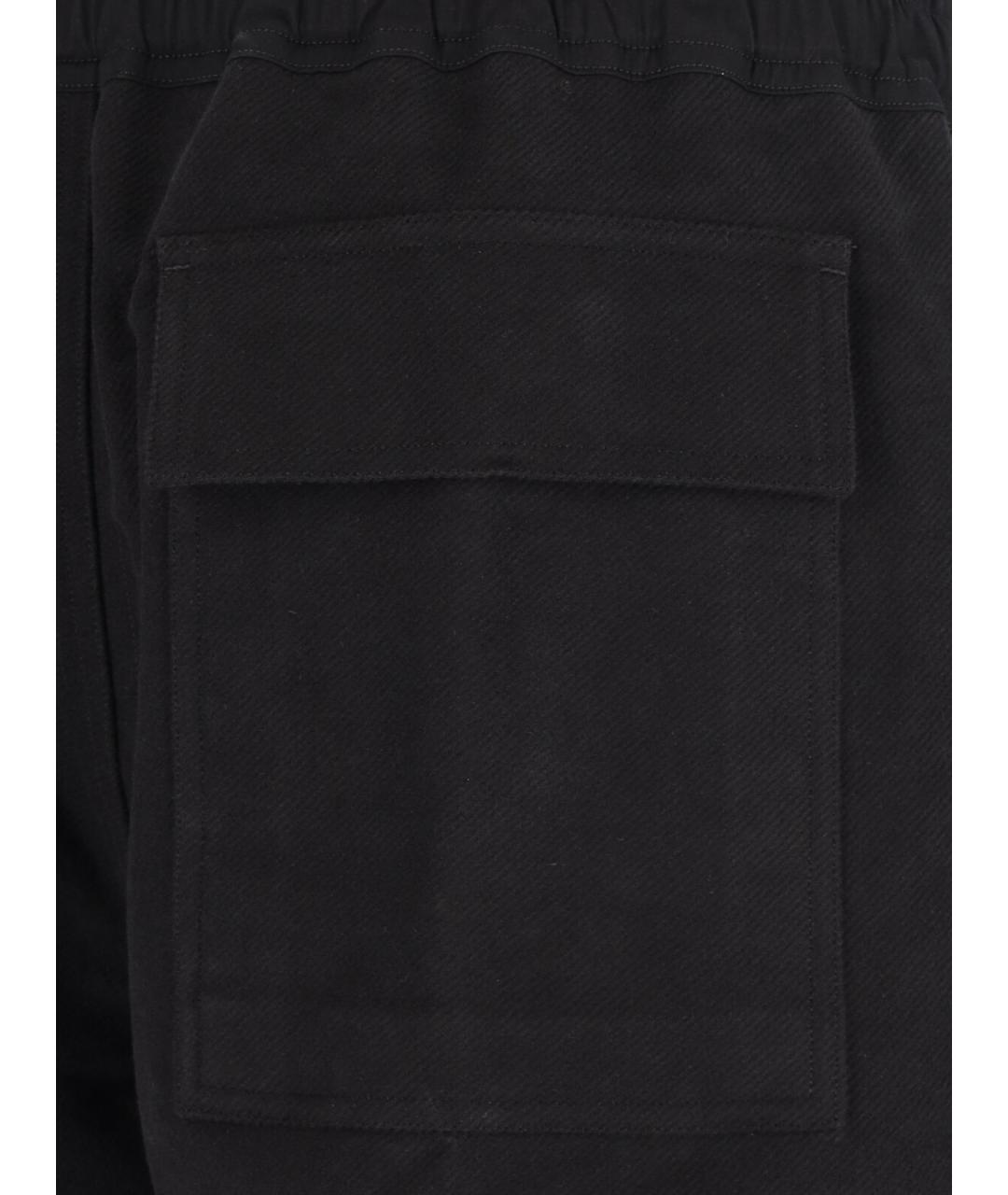 RICK OWENS Черные хлопковые повседневные брюки, фото 4
