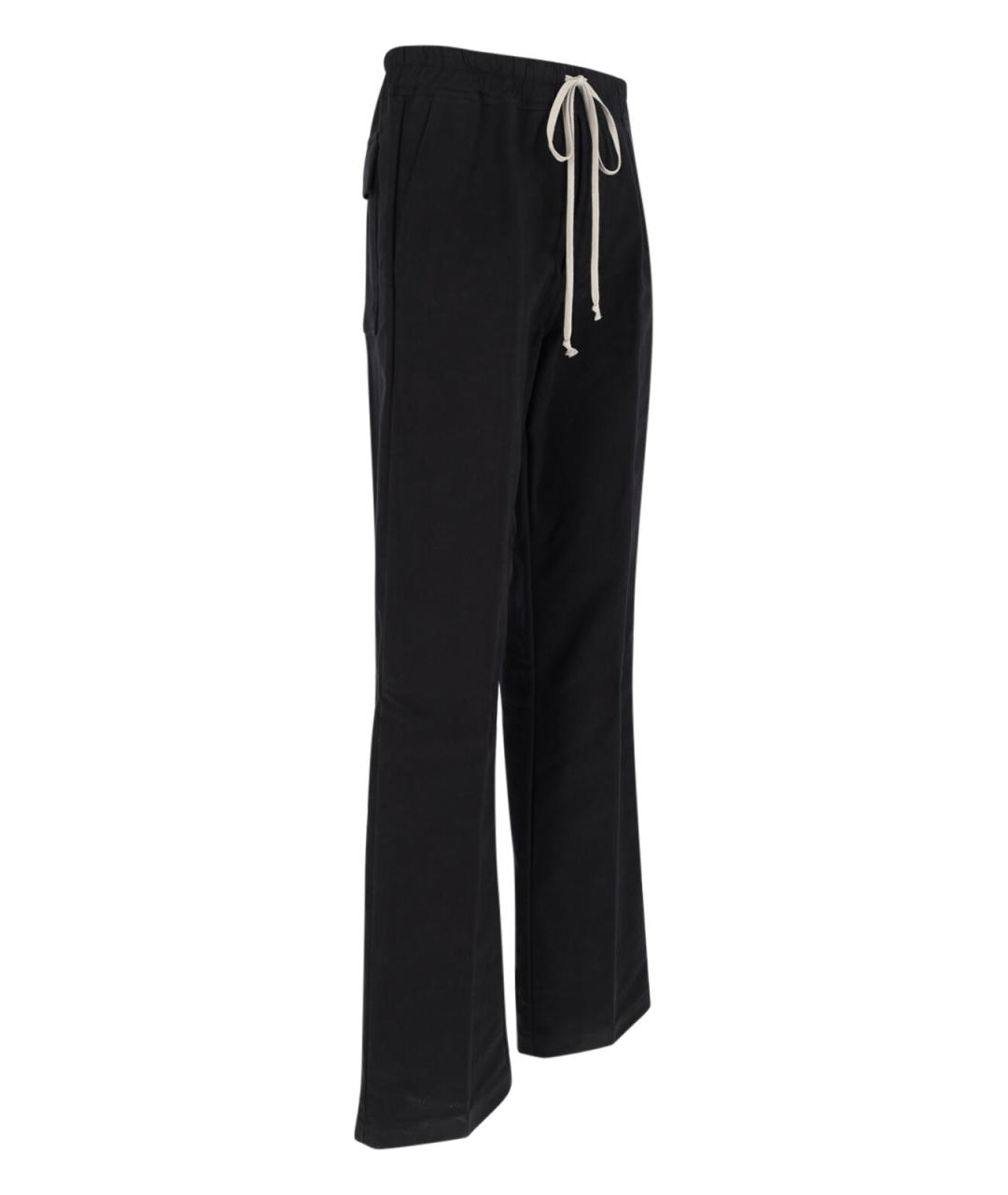 RICK OWENS Черные хлопковые повседневные брюки, фото 3