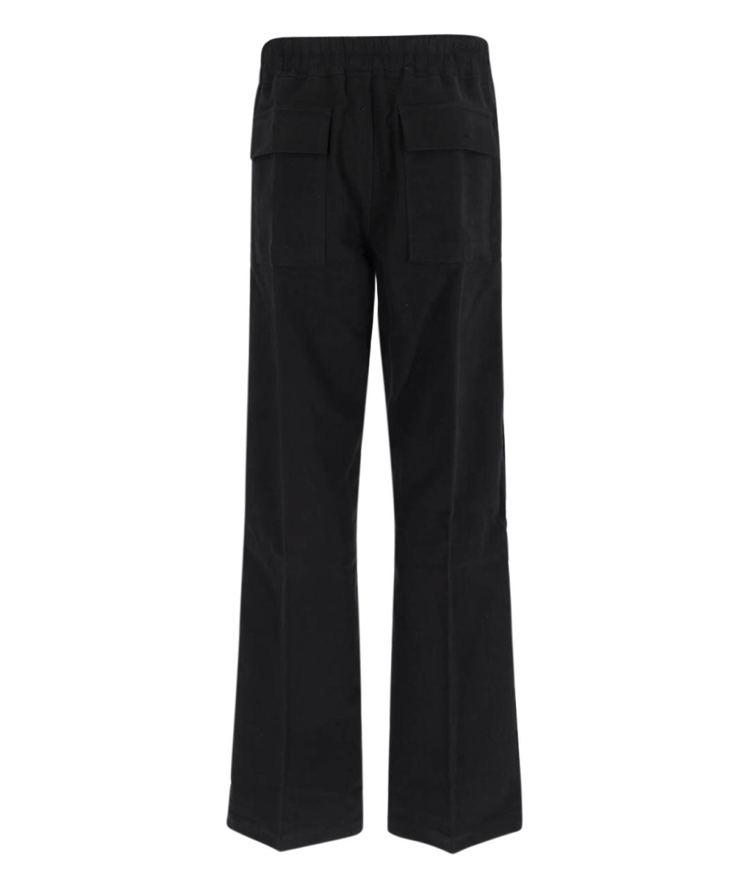 RICK OWENS Черные хлопковые повседневные брюки, фото 2