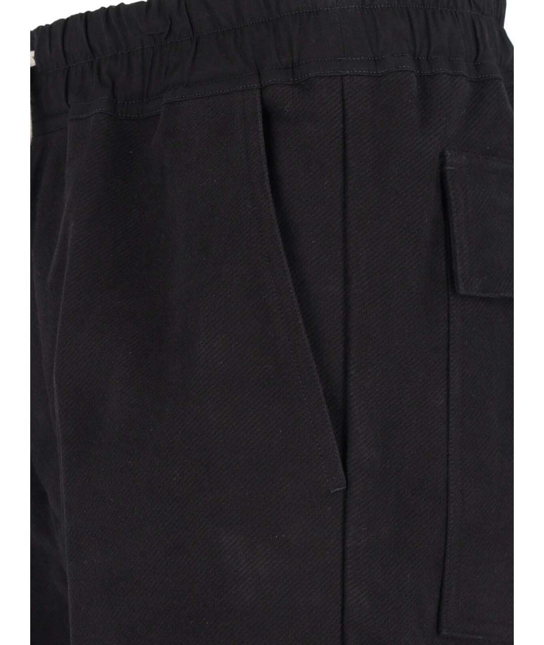 RICK OWENS Черные хлопковые повседневные брюки, фото 5