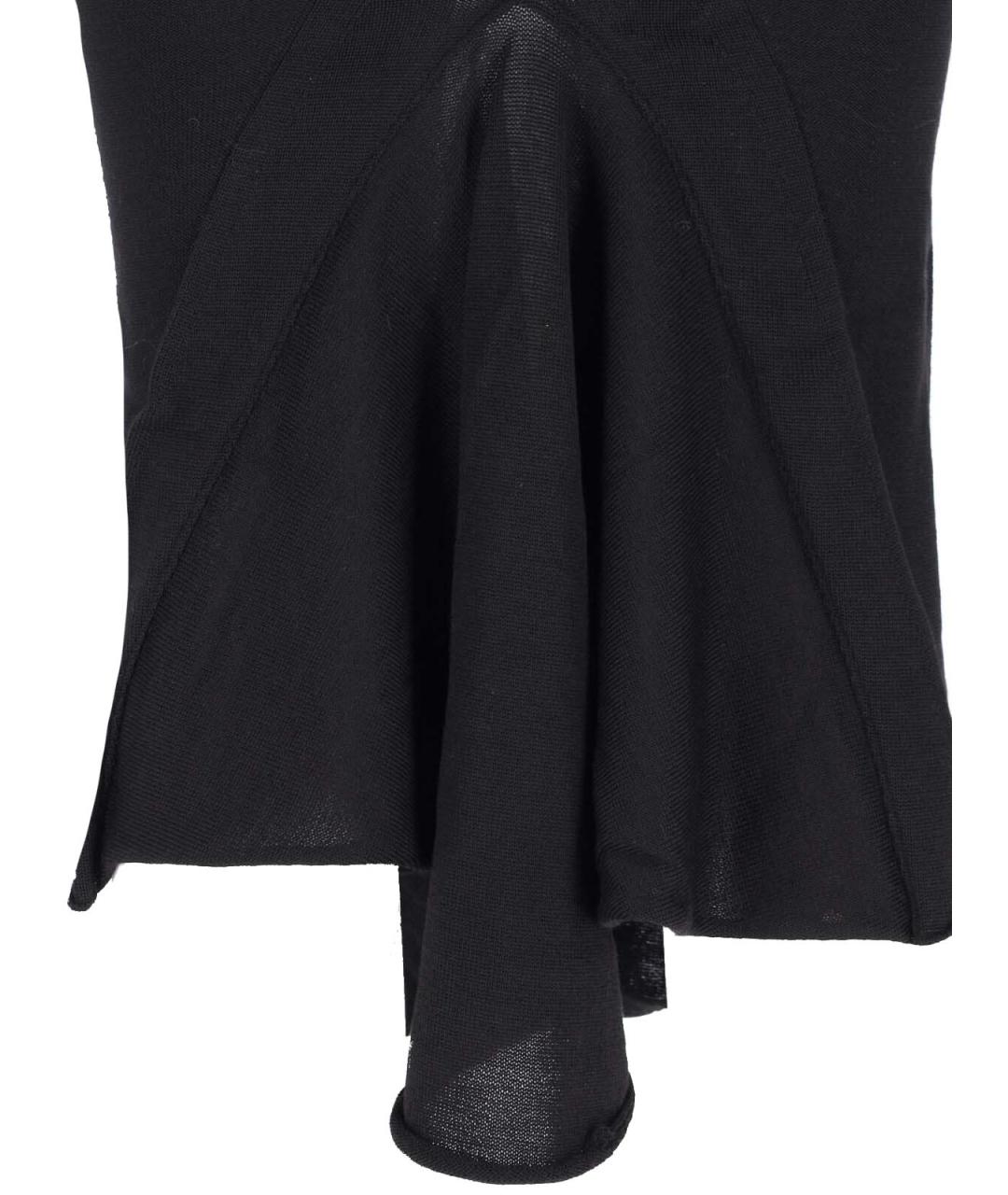 RICK OWENS Черная шерстяная юбка миди, фото 4
