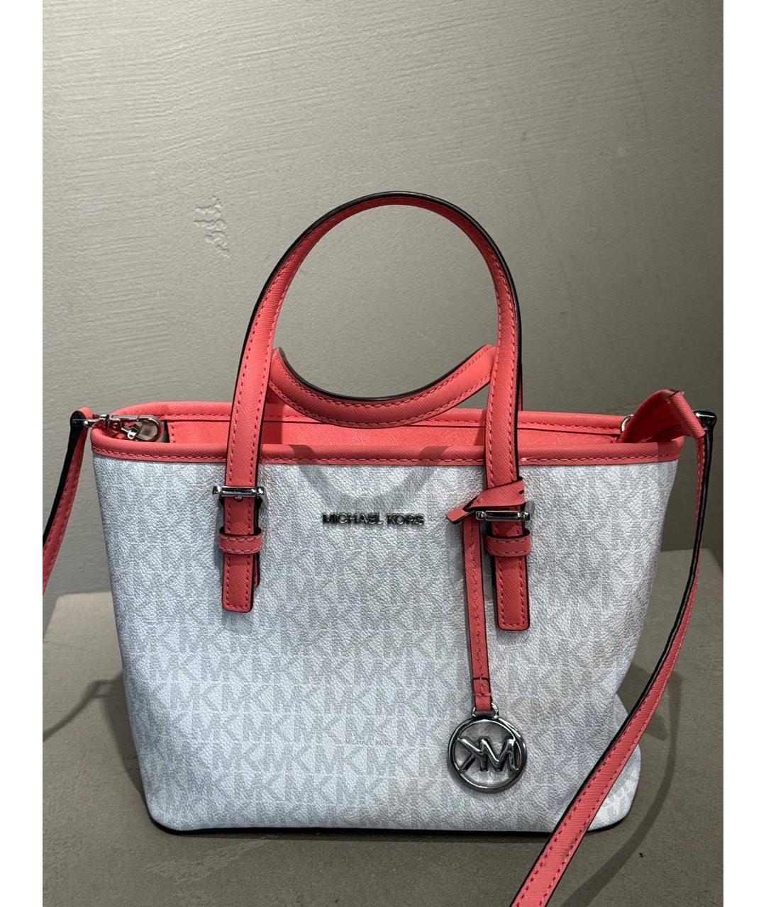 MICHAEL KORS Белая сумка тоут из искусственной кожи, фото 2