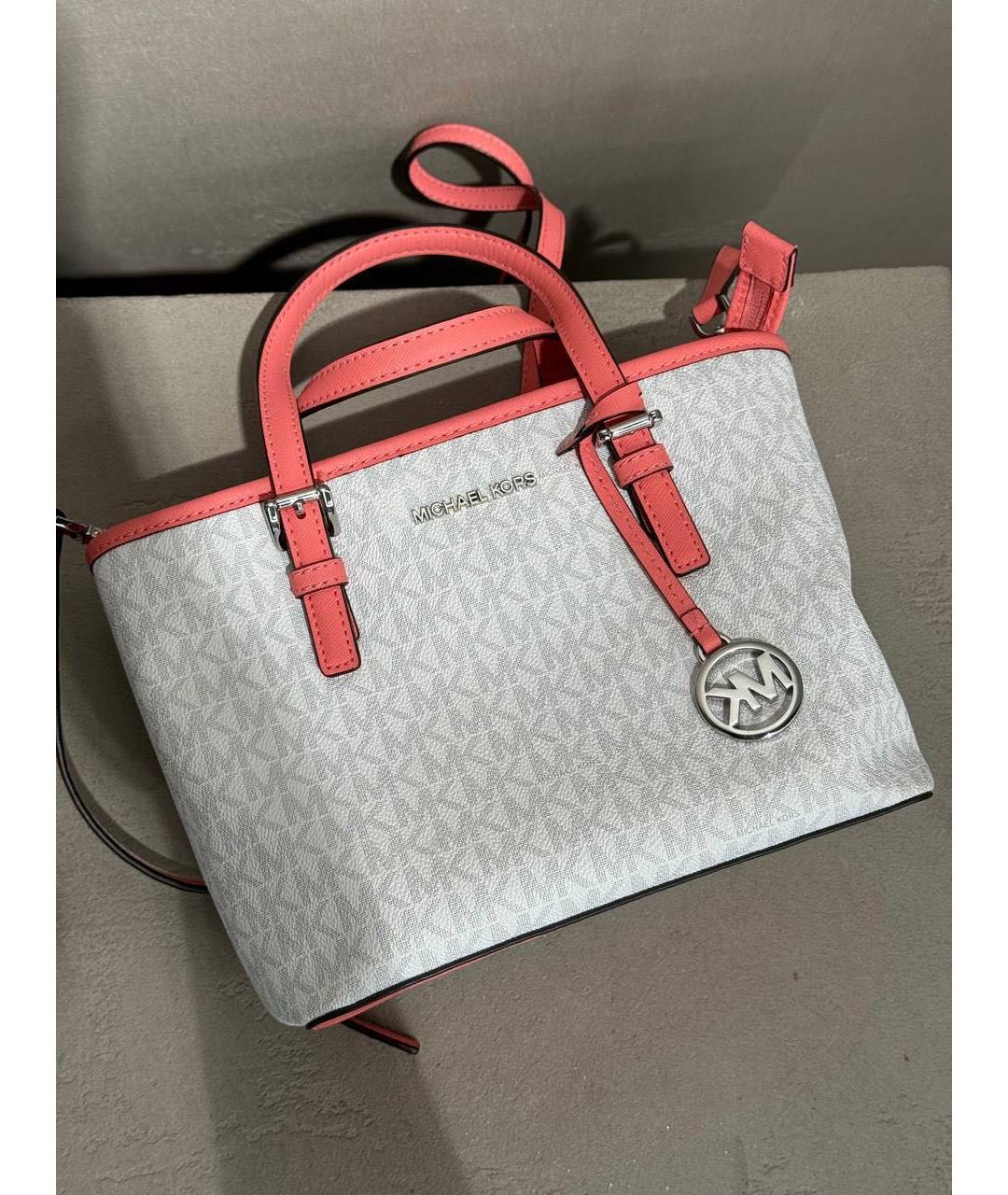 MICHAEL KORS Белая сумка тоут из искусственной кожи, фото 5