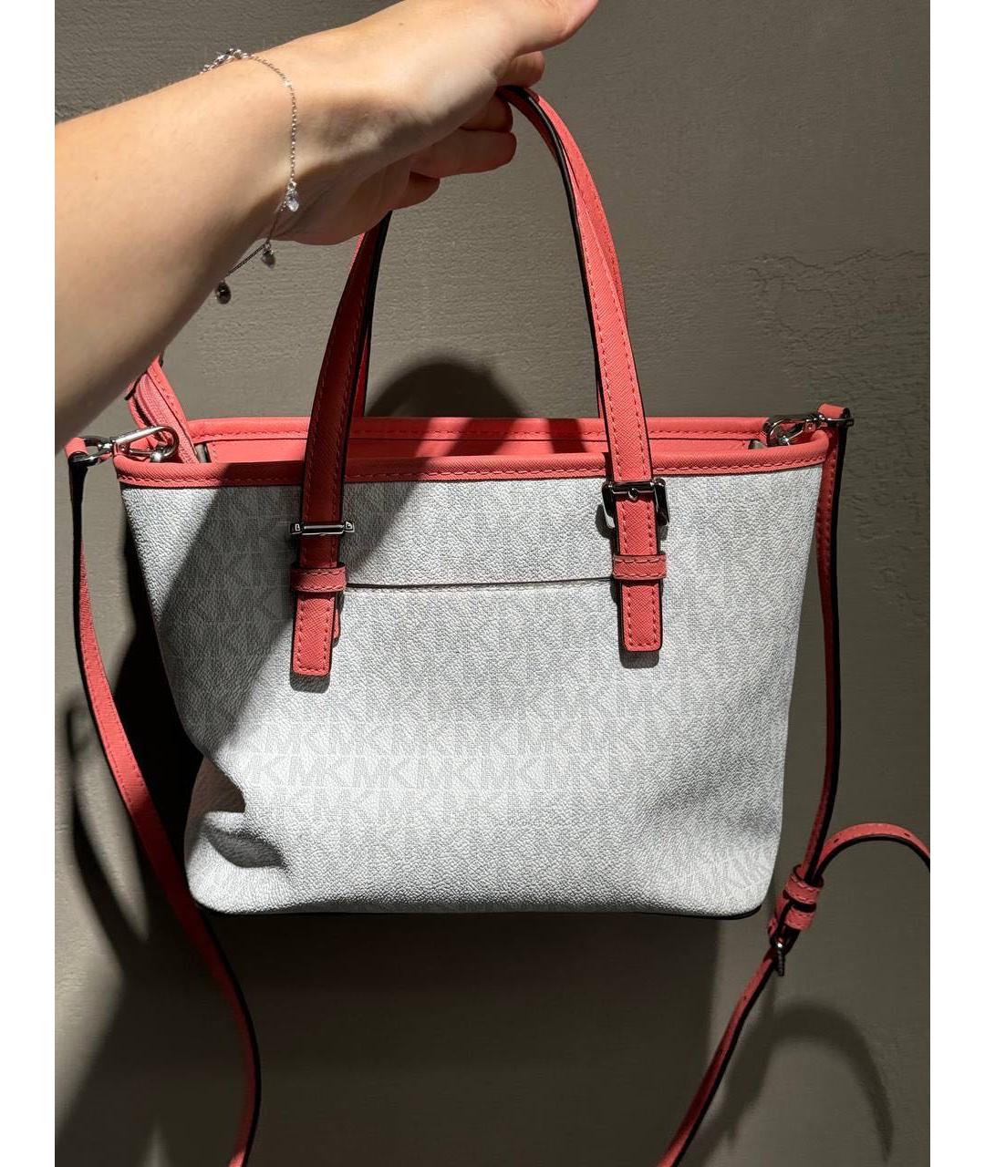 MICHAEL KORS Белая сумка тоут из искусственной кожи, фото 3