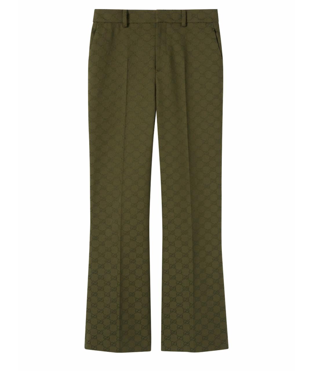 GUCCI Хаки прямые брюки, фото 1