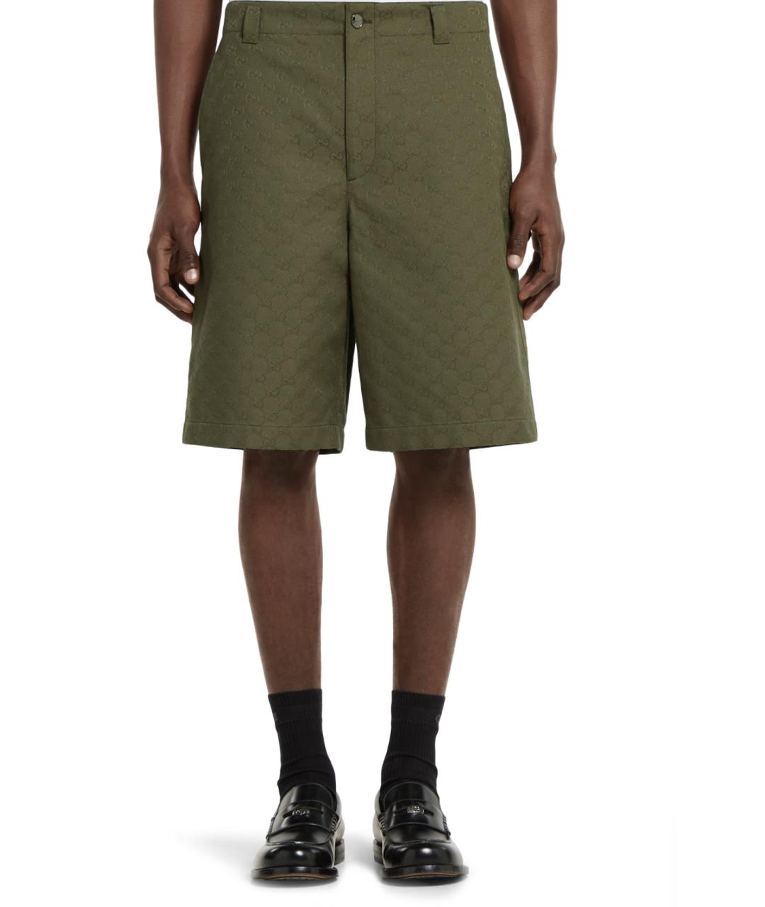 GUCCI Хаки шорты, фото 2