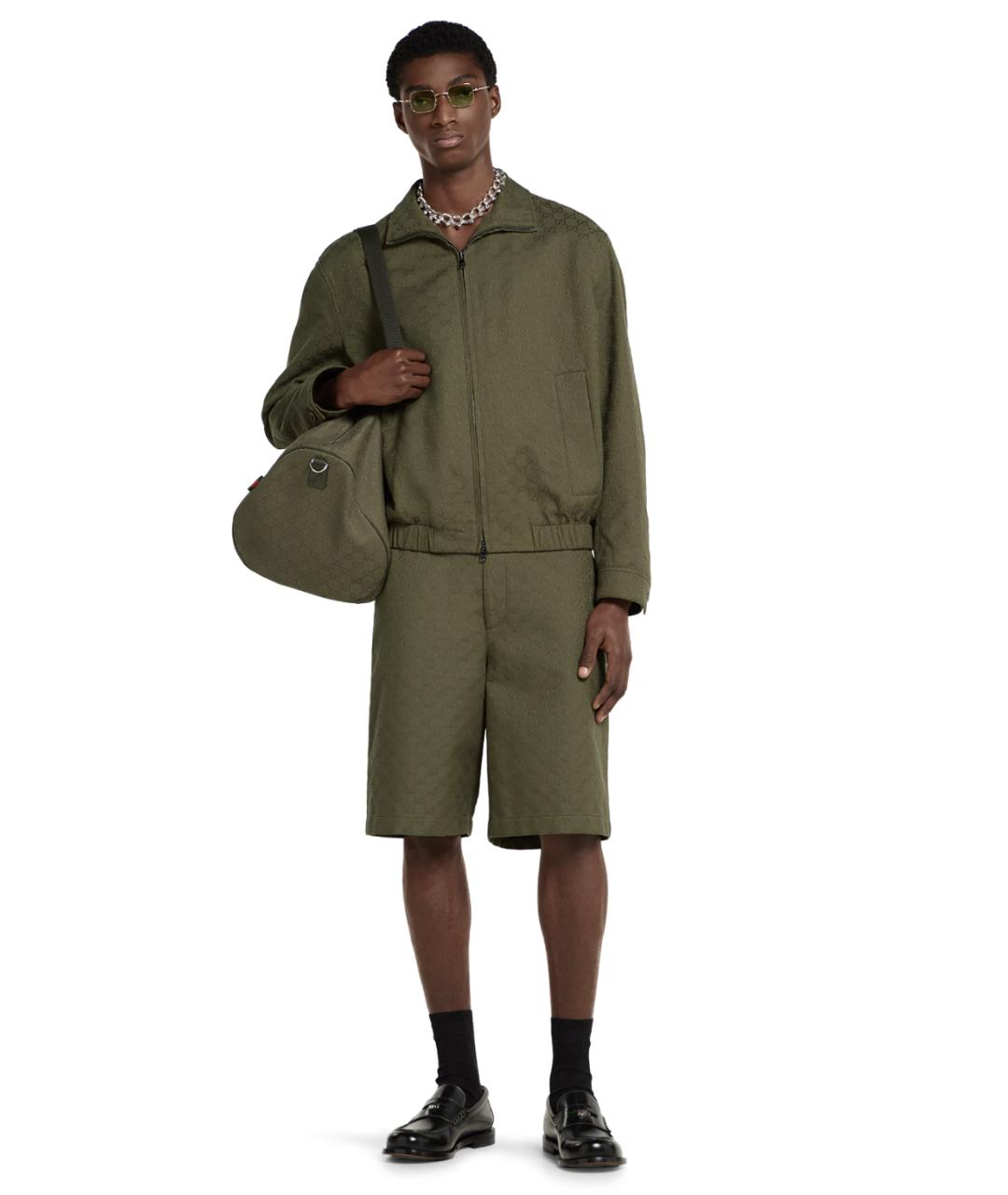 GUCCI Хаки шорты, фото 4