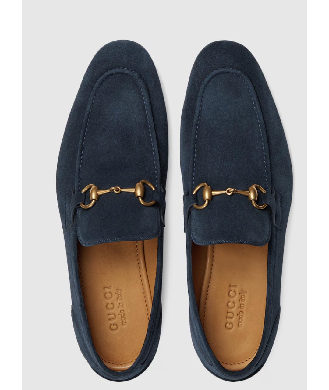 GUCCI Синие замшевые лоферы, фото 3