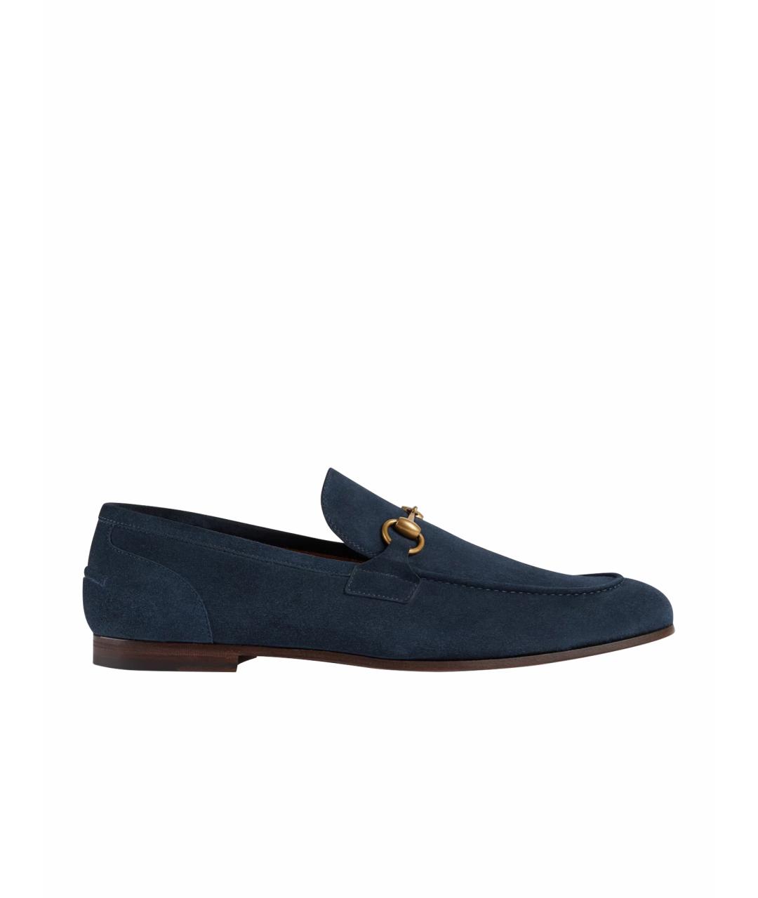 GUCCI Синие замшевые лоферы, фото 1